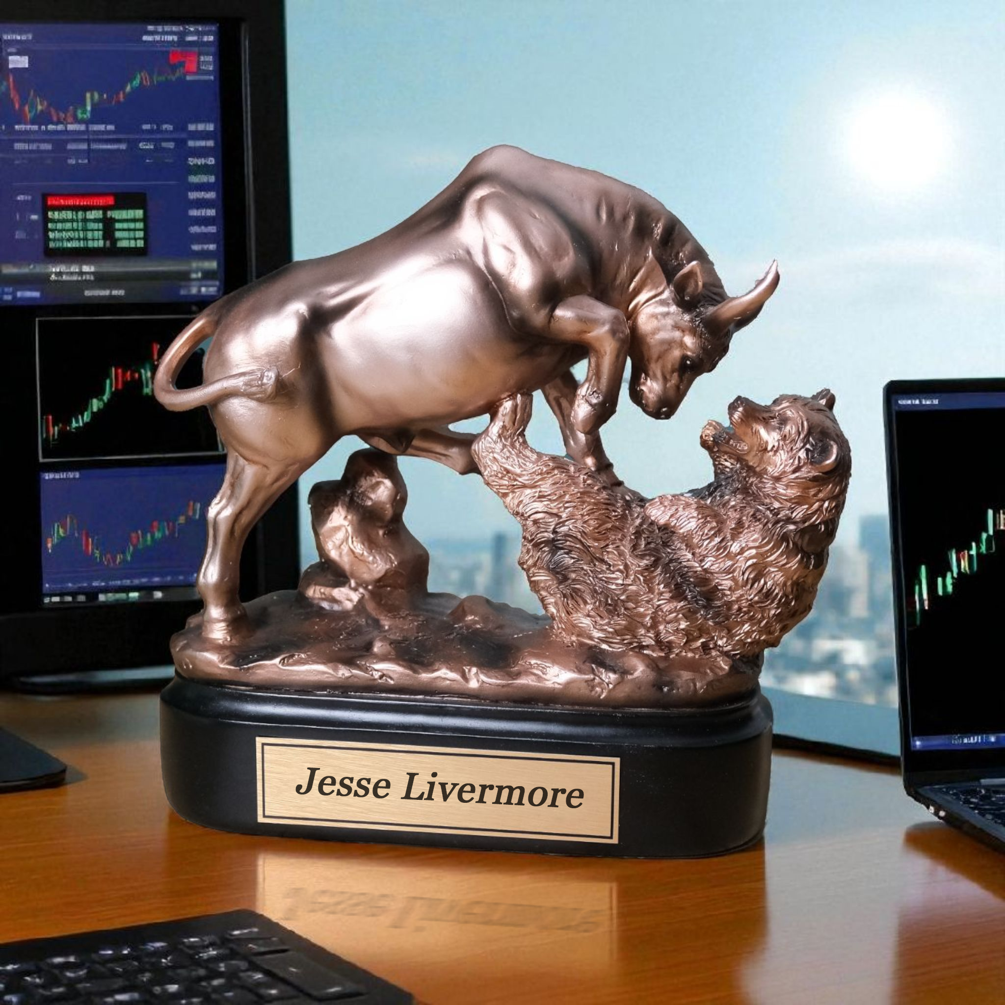 Kişiselleştirilebilir Dekoratif Ayı & Boğa Heykeli