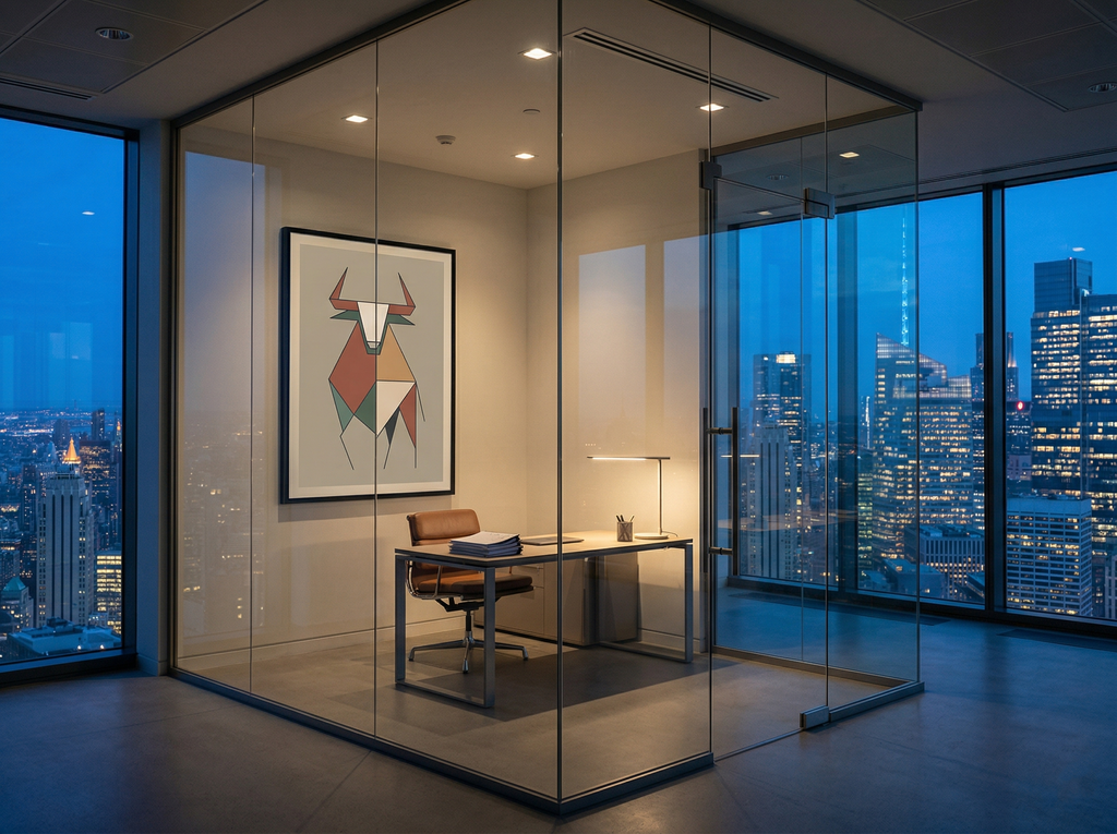 Minimalist Boğa İlustrasayon Posteri — Borsa ve Finansın Gücü | Trader Setup Öğesi | Yatırımcı Hediyesi