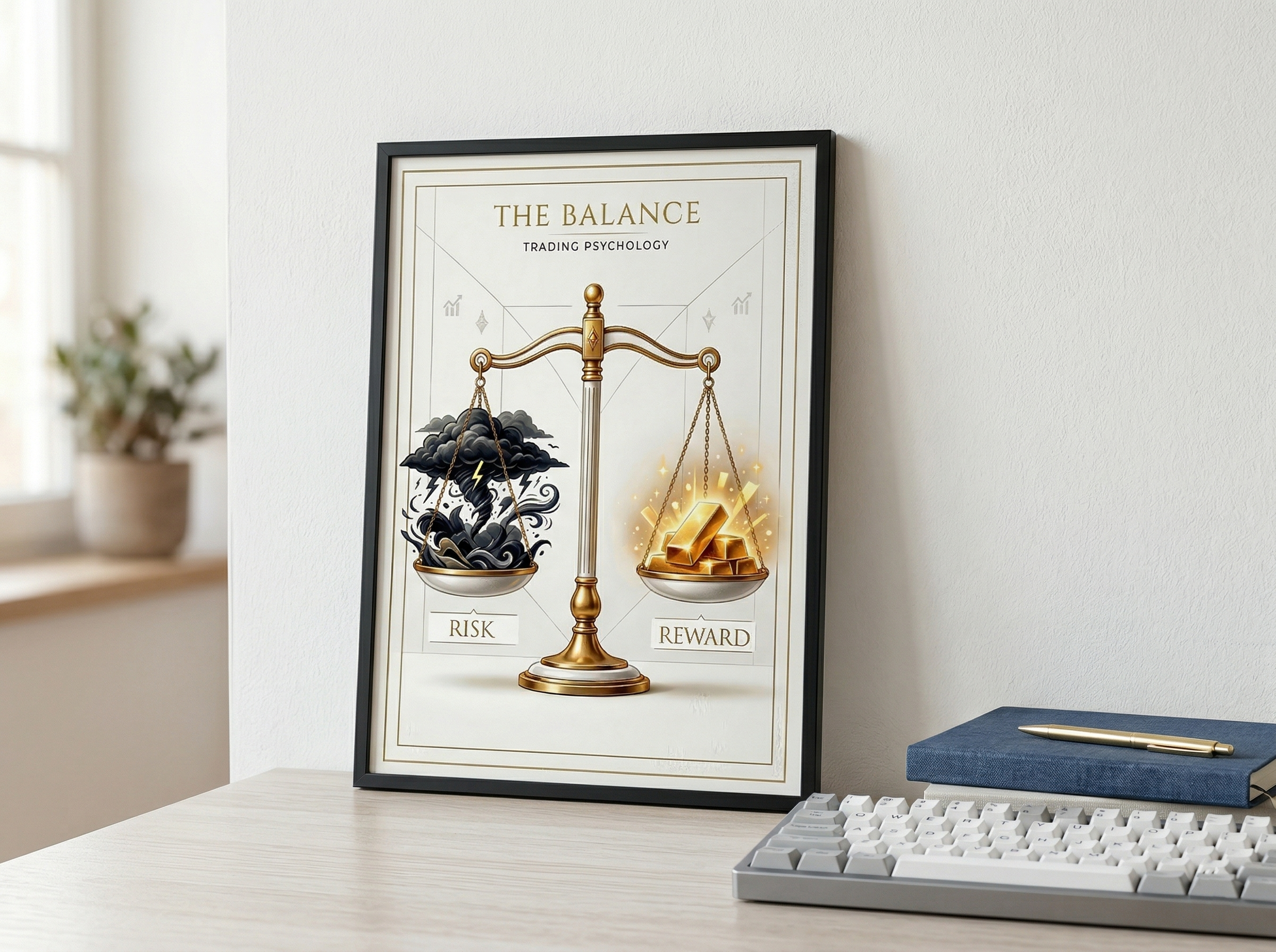 Risk ve Ödül Trader Posteri | Forex Borsa Yatırımcı Duvar Sanatı | Ofis Hediyesi