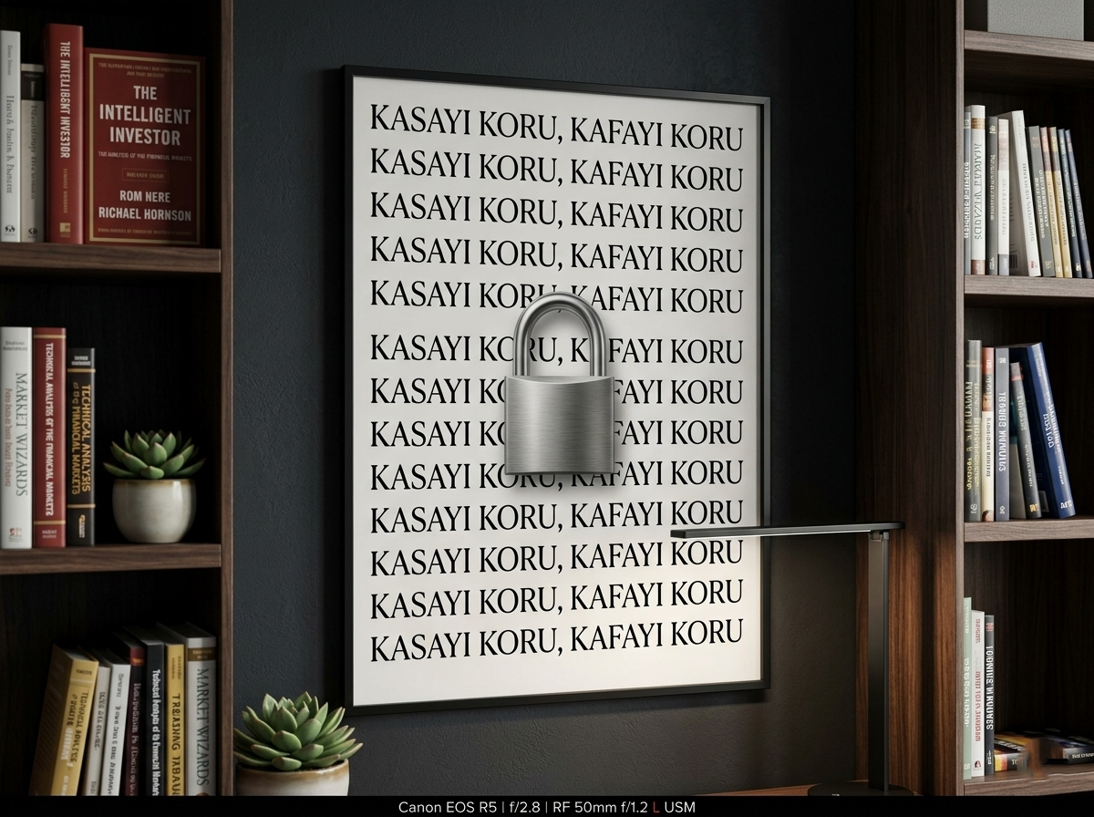 Kasayı Koru - Kafayı Koru | Trader Ofis Posteri | Borsa Grafik Duvar Sanatı | Finans Temalı Dekoratif Baskı 3 Ebat