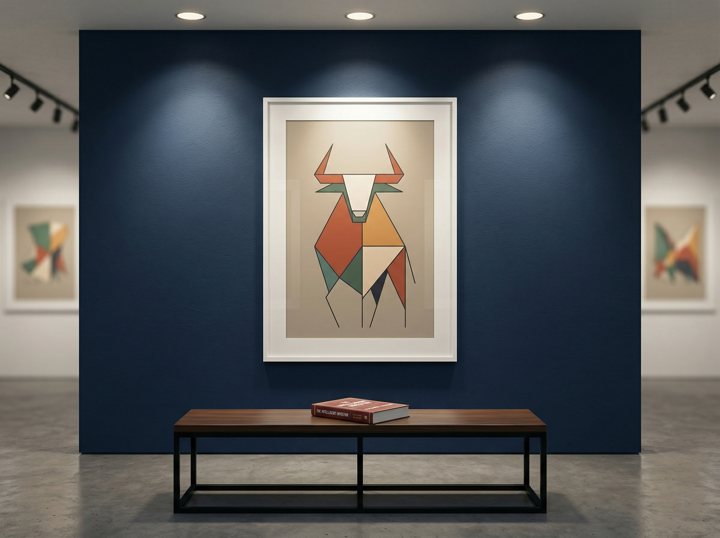 Minimalist Boğa İlustrasayon Posteri — Borsa ve Finansın Gücü | Trader Setup Öğesi | Yatırımcı Hediyesi