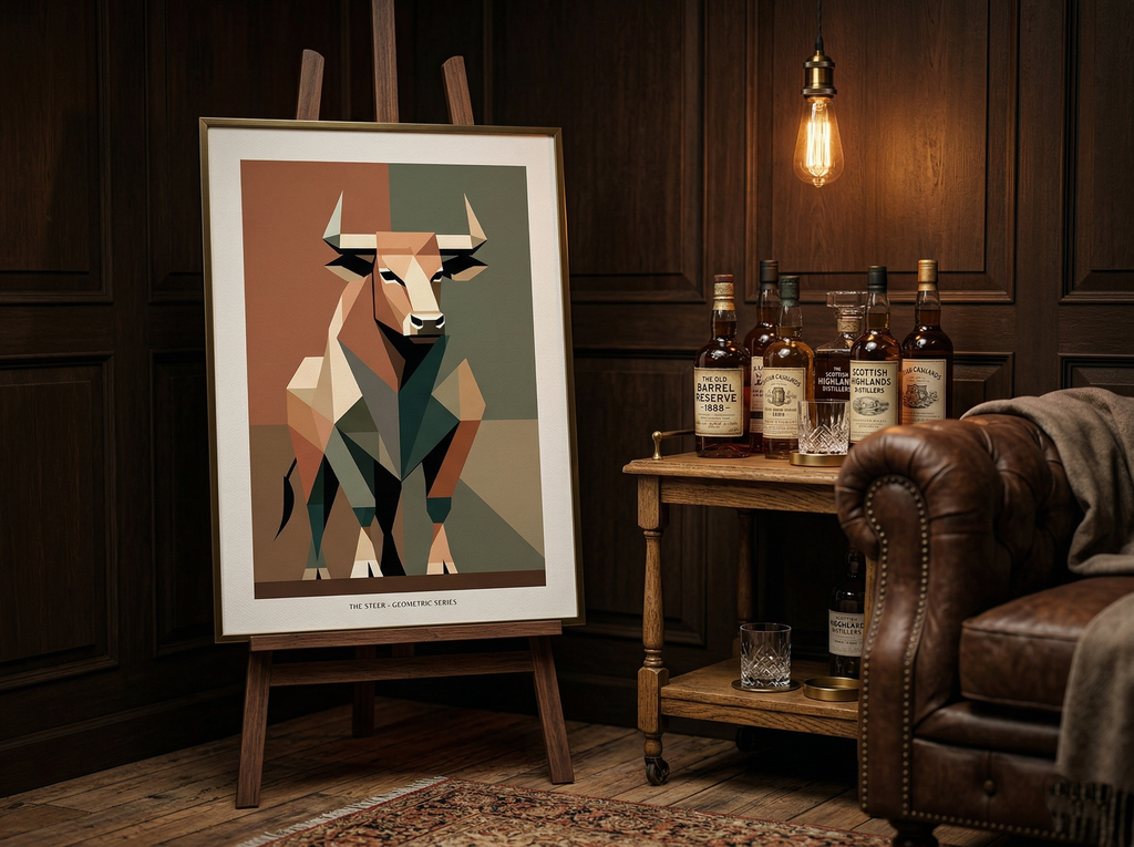 Boğa Duvar Sanatı Posteri | Güçlü Hayvan İllüstrasyonu | Modern Ev Dekorasyonu | Galeri Kalitesi