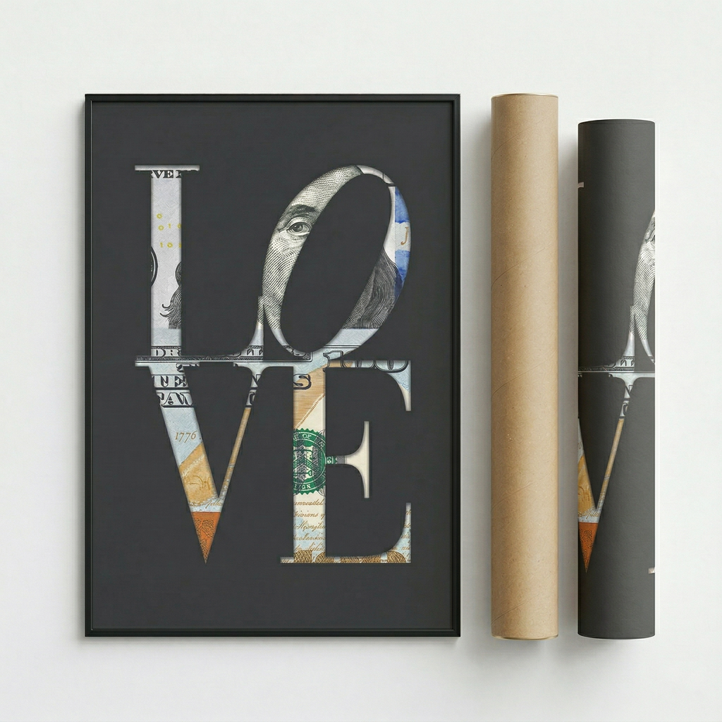 LOVE Trading Duvar Sanatı - Finans ve Borsa Temalı Dekoratif Poster