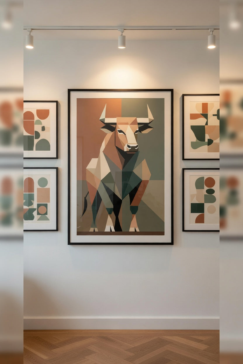Boğa Duvar Sanatı Posteri | Güçlü Hayvan İllüstrasyonu | Modern Ev Dekorasyonu | Galeri Kalitesi