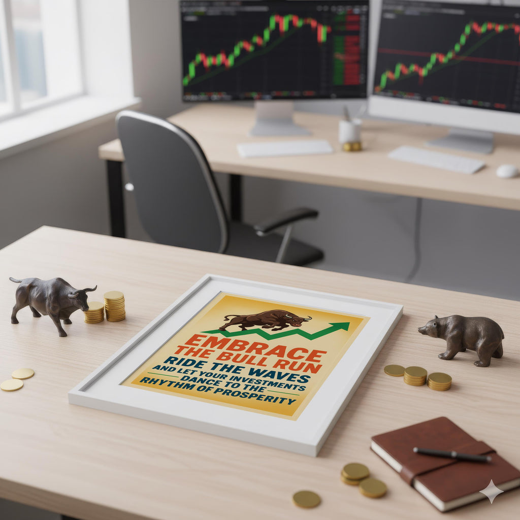 Bull Run Vintage Yatırım Posteri: Finansal Sanat Baskısı