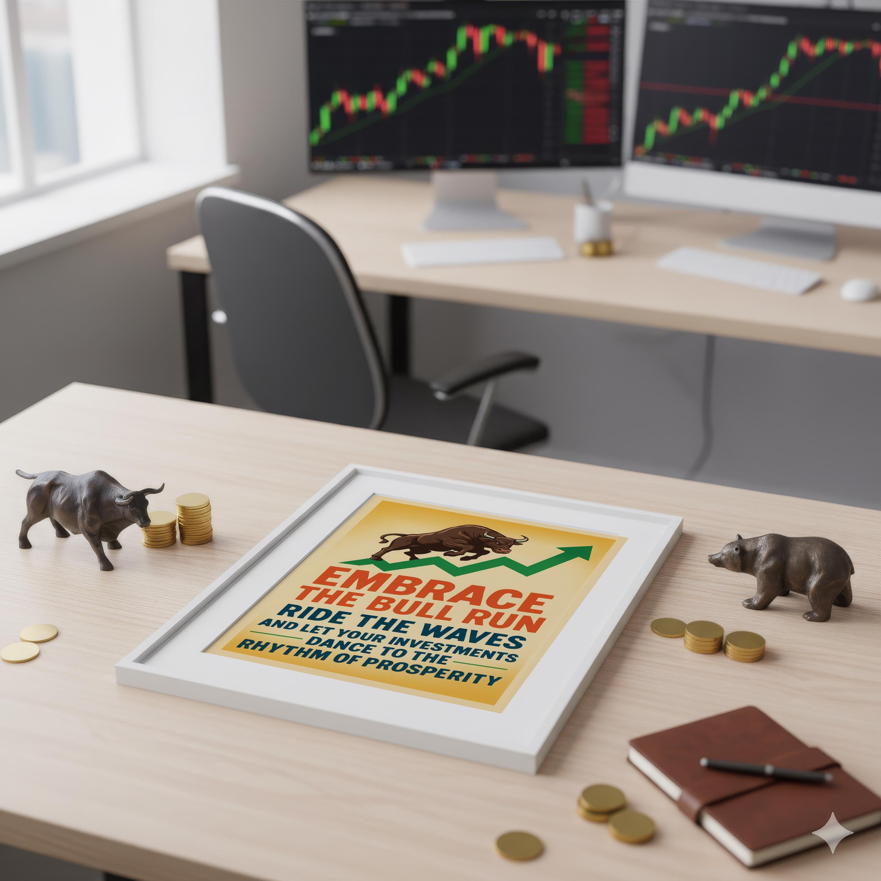 Bull Run Vintage Yatırım Posteri: Finansal Sanat Baskısı