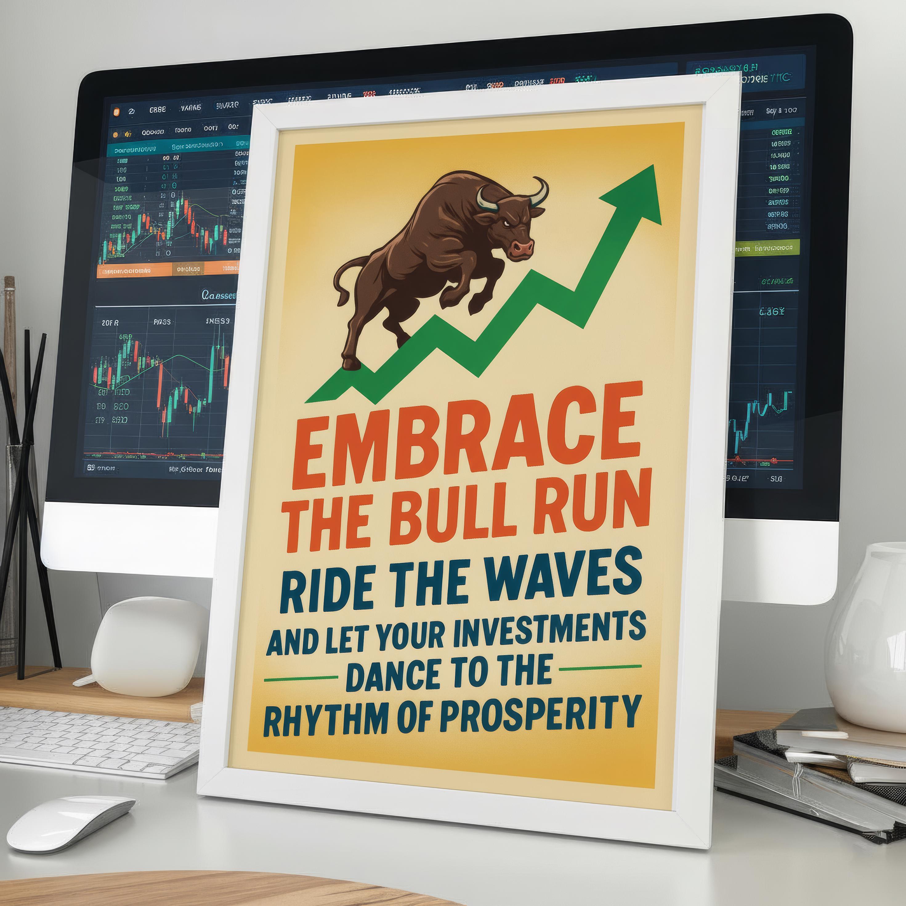 Bull Run Vintage Yatırım Posteri: Finansal Sanat Baskısı