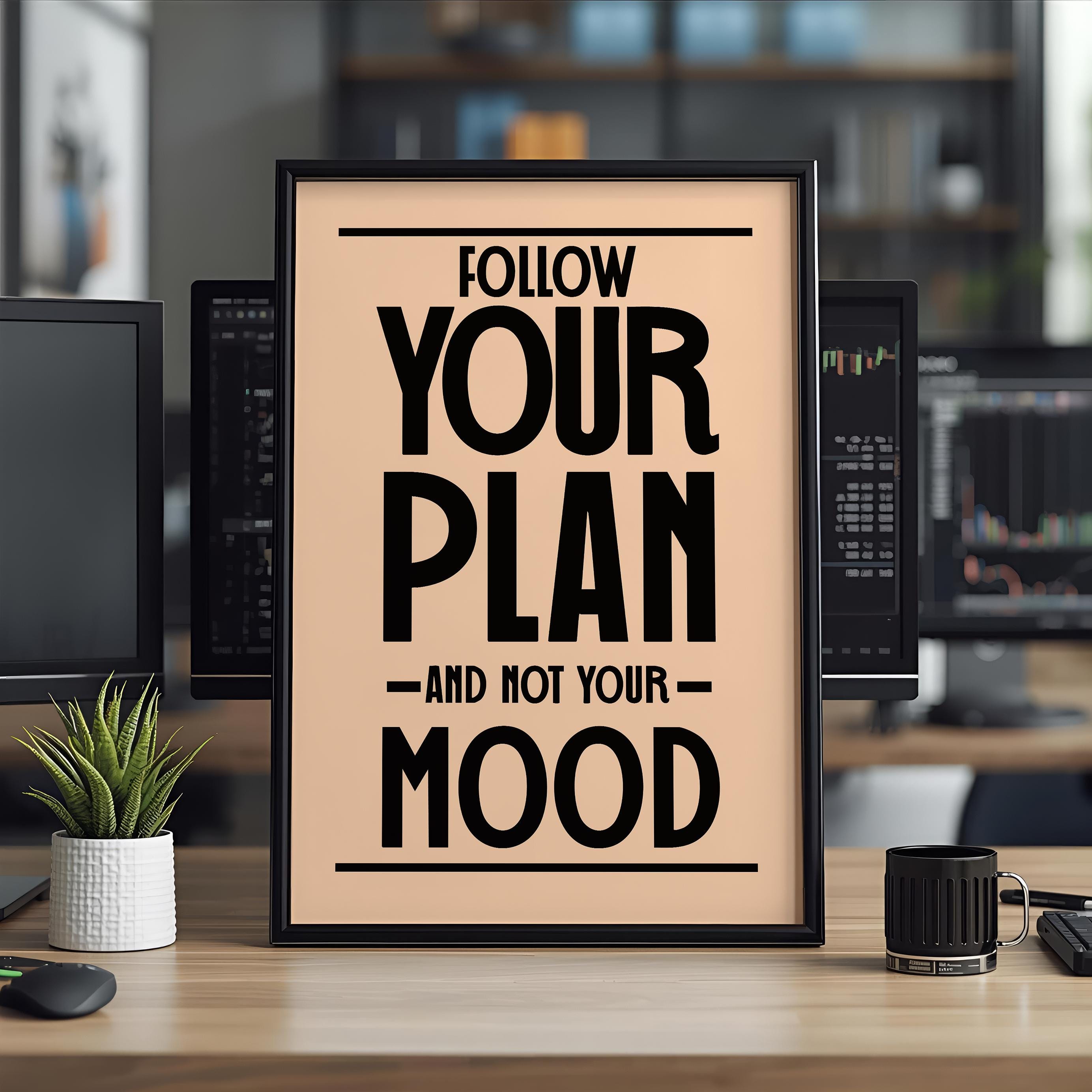 Planına Sadık Kal – Trader Posteri | Borsa Duvar Sanatı | Ofis Dekorasyonu