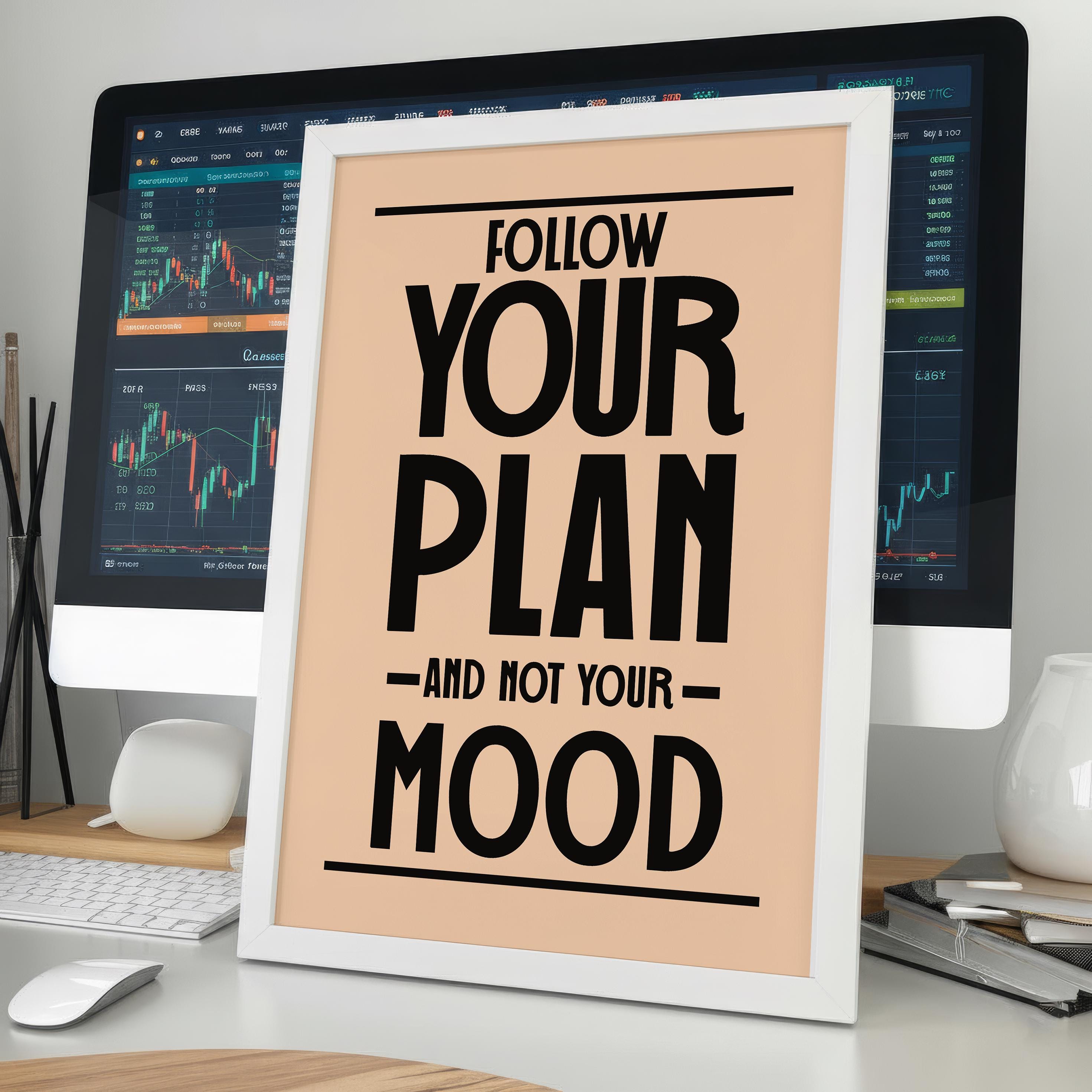 Planına Sadık Kal – Trader Posteri | Borsa Duvar Sanatı | Ofis Dekorasyonu