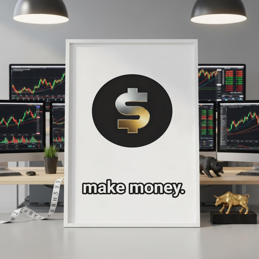 Minimalist Dolar İşareti Sanat Baskısı | Trader Duvar Dekoru | Borsa Posteri | Yatırımcı Hediyesi