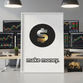 Minimalist Dolar İşareti Sanat Baskısı | Trader Duvar Dekoru | Borsa Posteri | Yatırımcı Hediyesi