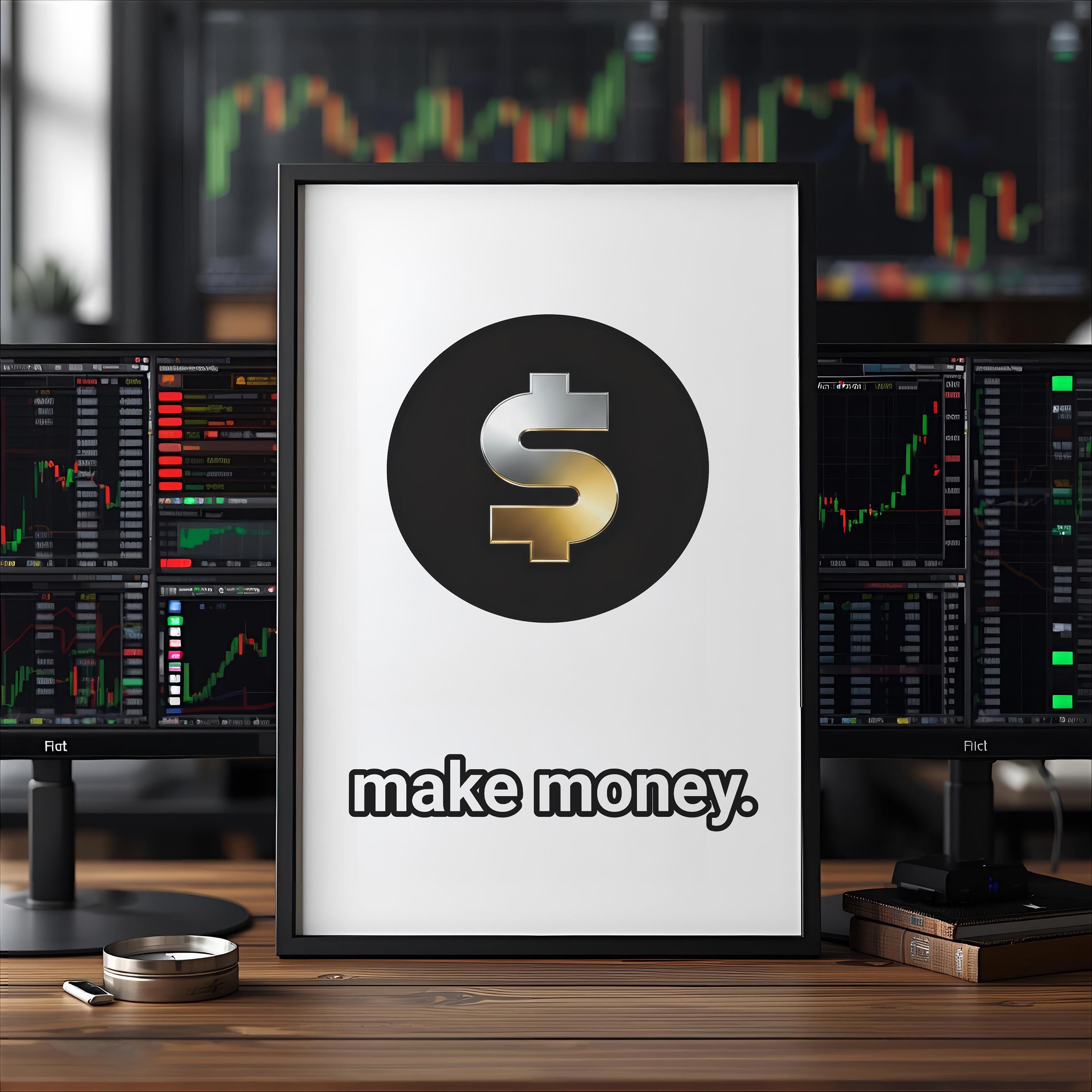 Minimalist Dolar İşareti Sanat Baskısı | Trader Duvar Dekoru | Borsa Posteri | Yatırımcı Hediyesi