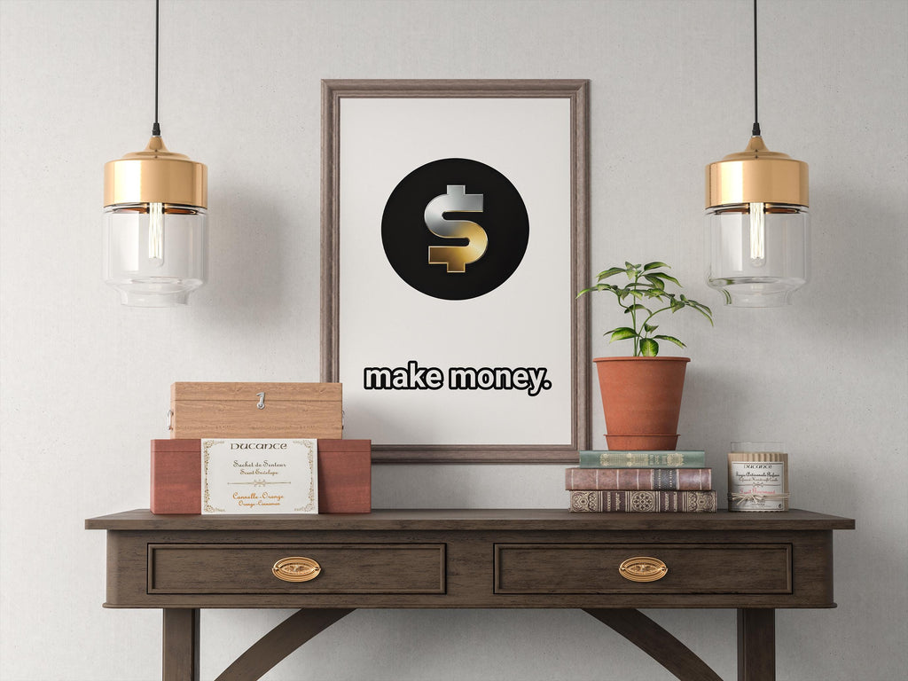 Minimalist Dolar İşareti Sanat Baskısı | Trader Duvar Dekoru | Borsa Posteri | Yatırımcı Hediyesi