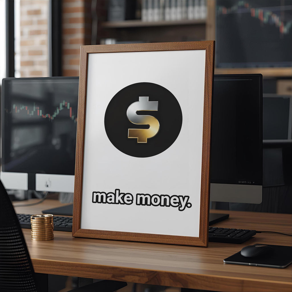 Minimalist Dolar İşareti Sanat Baskısı | Trader Duvar Dekoru | Borsa Posteri | Yatırımcı Hediyesi