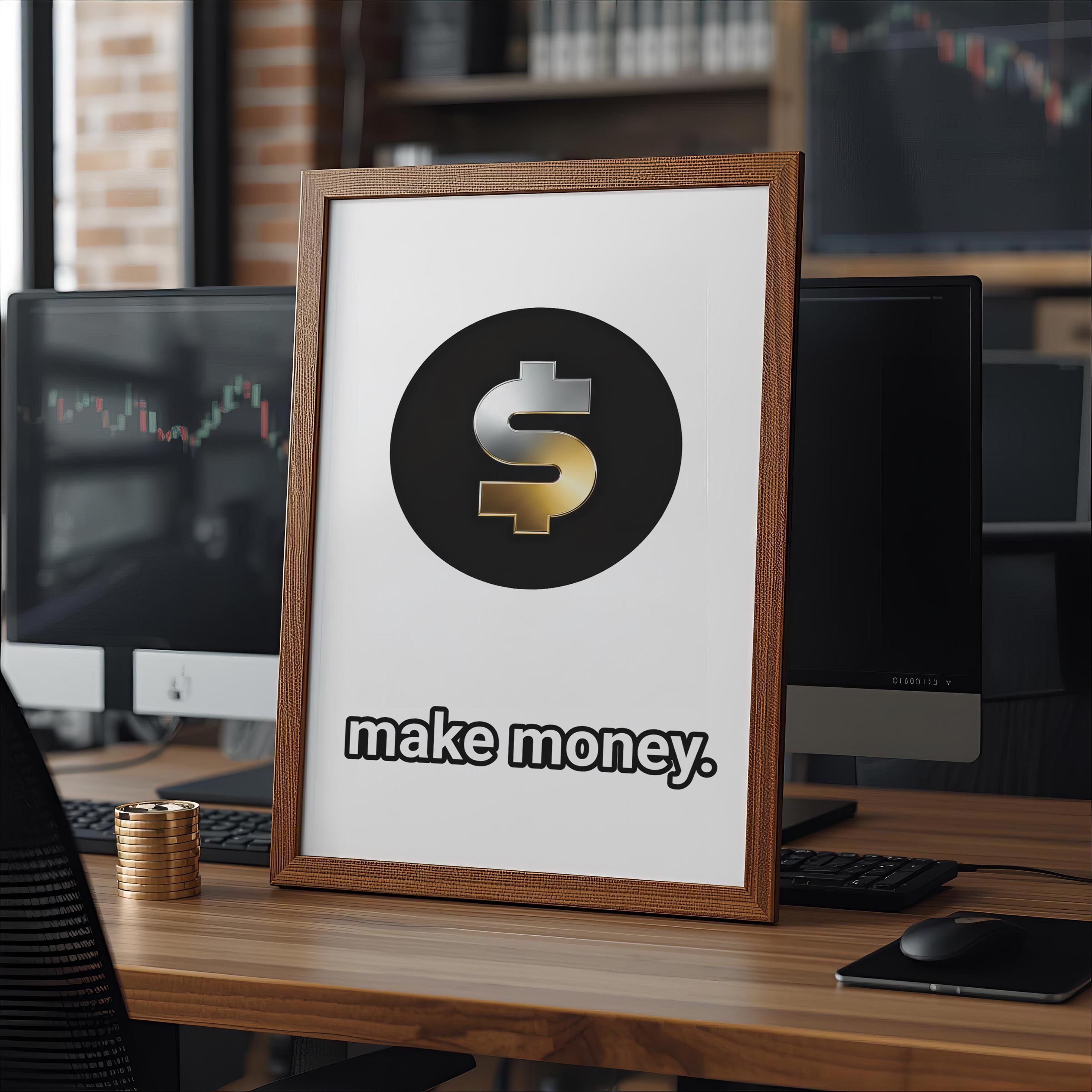 Minimalist Dolar İşareti Sanat Baskısı | Trader Duvar Dekoru | Borsa Posteri | Yatırımcı Hediyesi