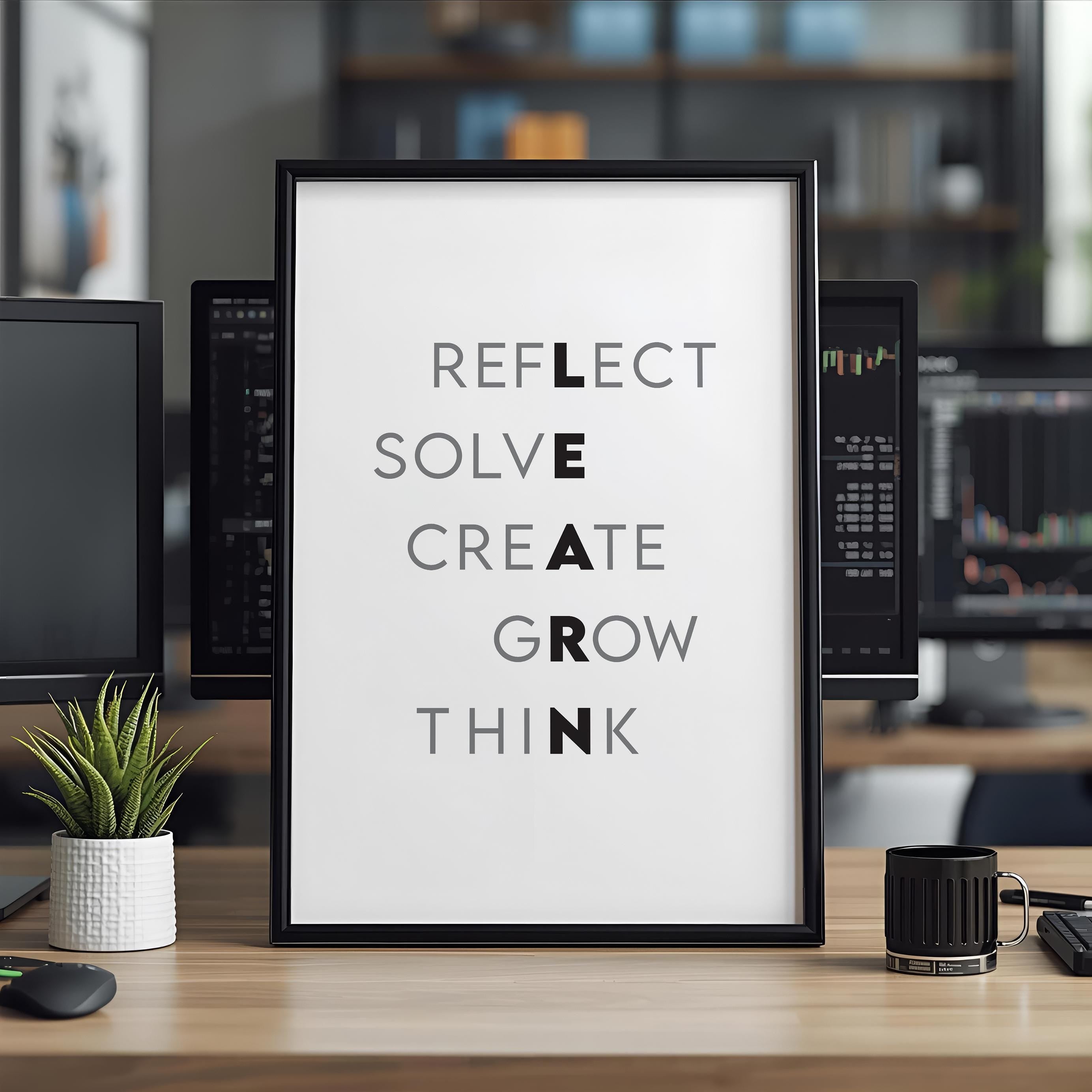 Motivasyonel Alıntı Posteri | İlham Verici Duvar Sanatı | Ofis Dekoru | Pozitif Afirmasyon | Teşvik Hediyesi