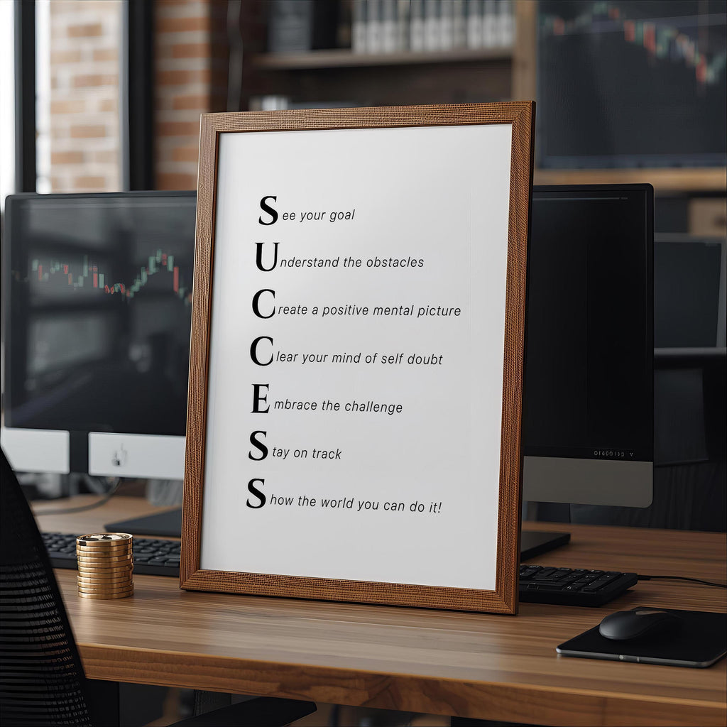Trader Başarı Rehberi Posteri | Ofis Duvar Sanatı | Borsa Yatırımcı Hediyesi | Motivasyon Baskısı