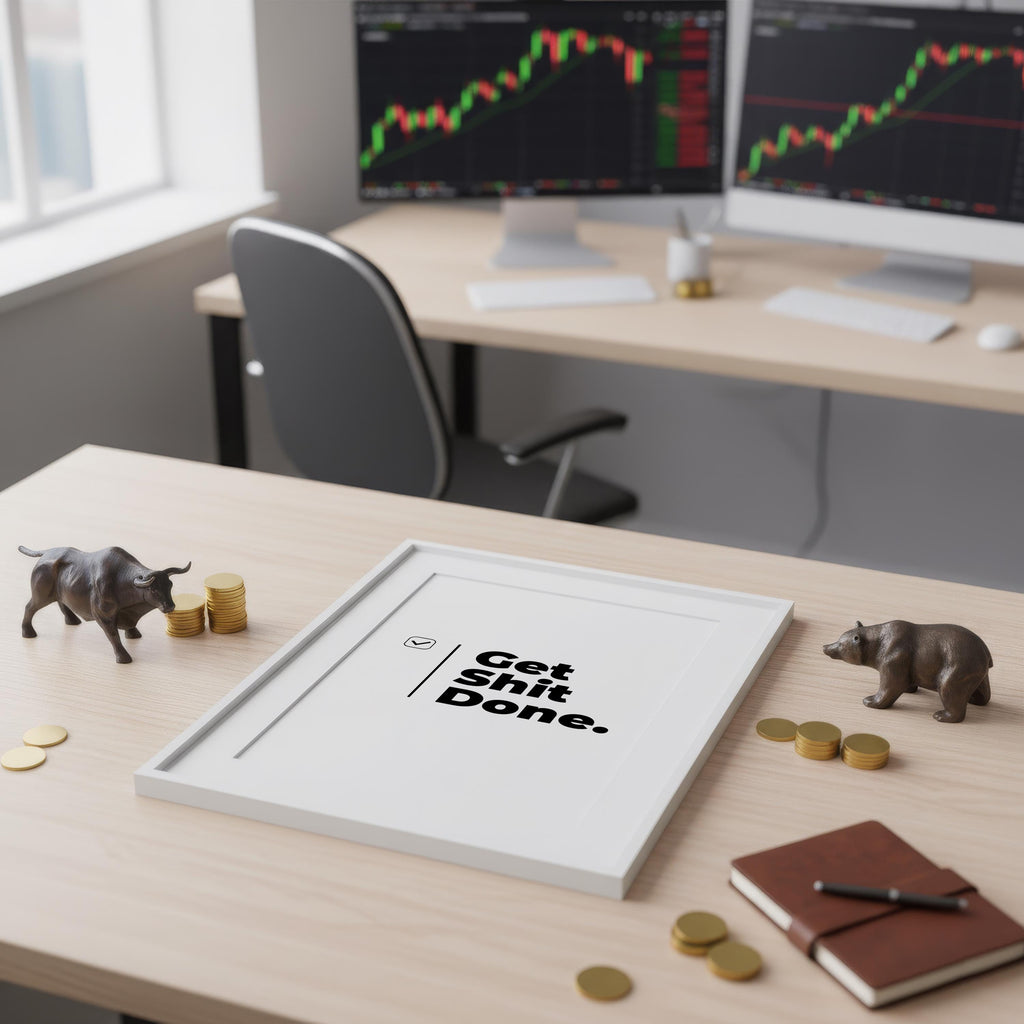 Get Shit Done – Motivasyon Posteri | Ofis Duvar Sanatı | Çalışma Odası Dekoru | İlham Verici Baskı