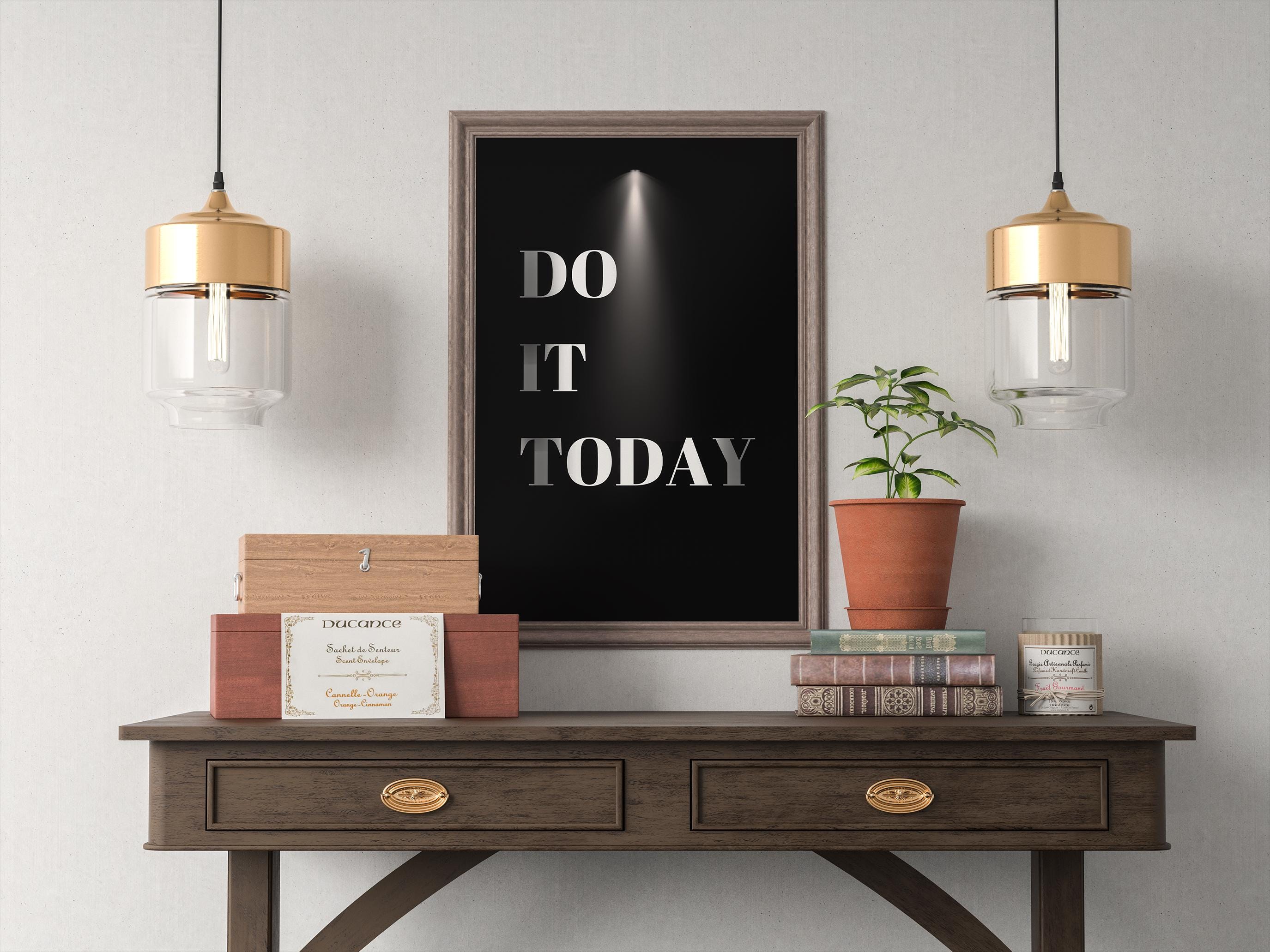 Do It Today Motivasyon Posteri | Modern Ofis Duvar Sanatı | Minimalist Baskı | İlham Verici Alıntı