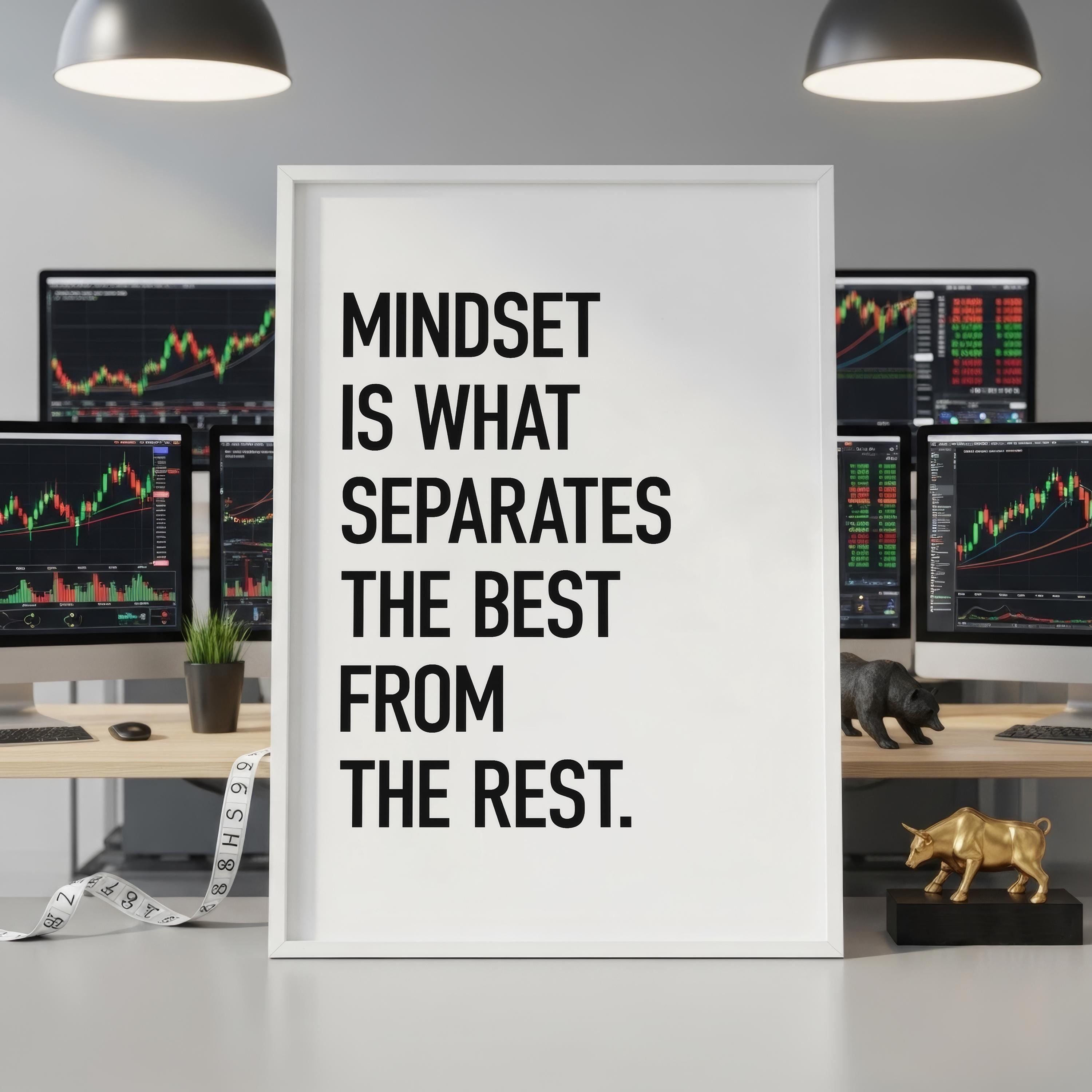 Mindset is Everything | Mindset Her Şeydir Posteri | Borsa ve Yatırım Duvar Sanatı | Trader Ofis Dekoru