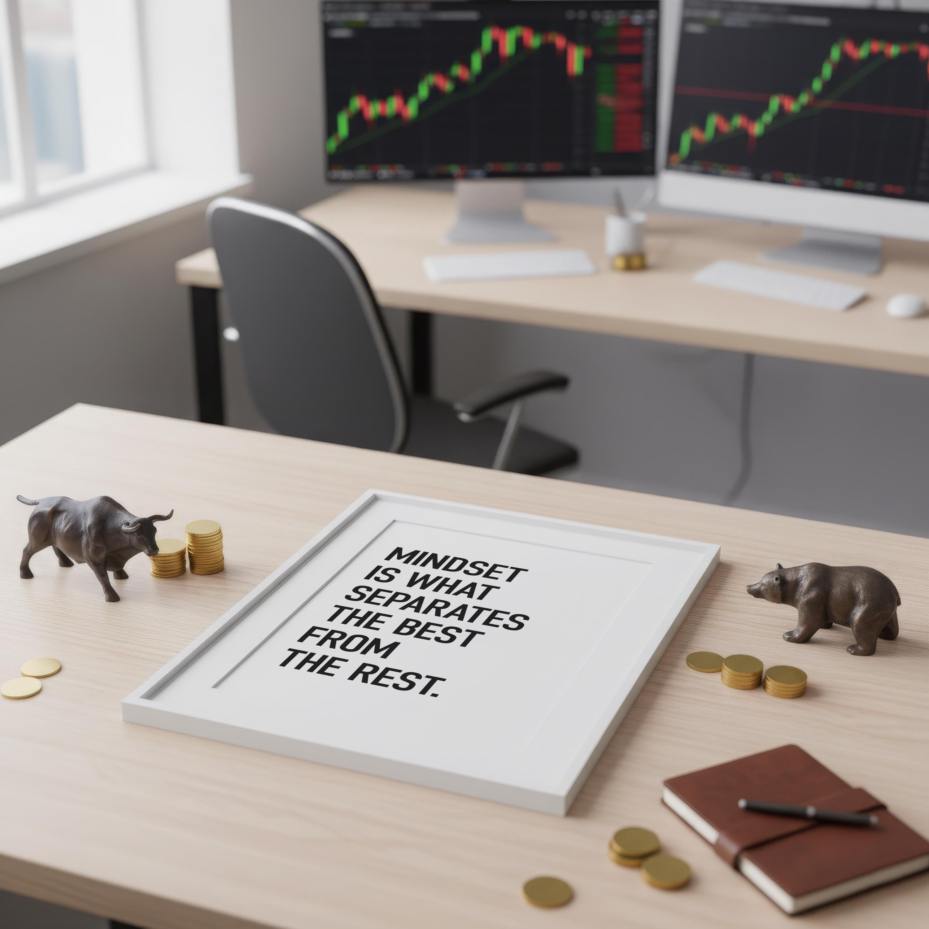 Mindset is Everything | Mindset Her Şeydir Posteri | Borsa ve Yatırım Duvar Sanatı | Trader Ofis Dekoru