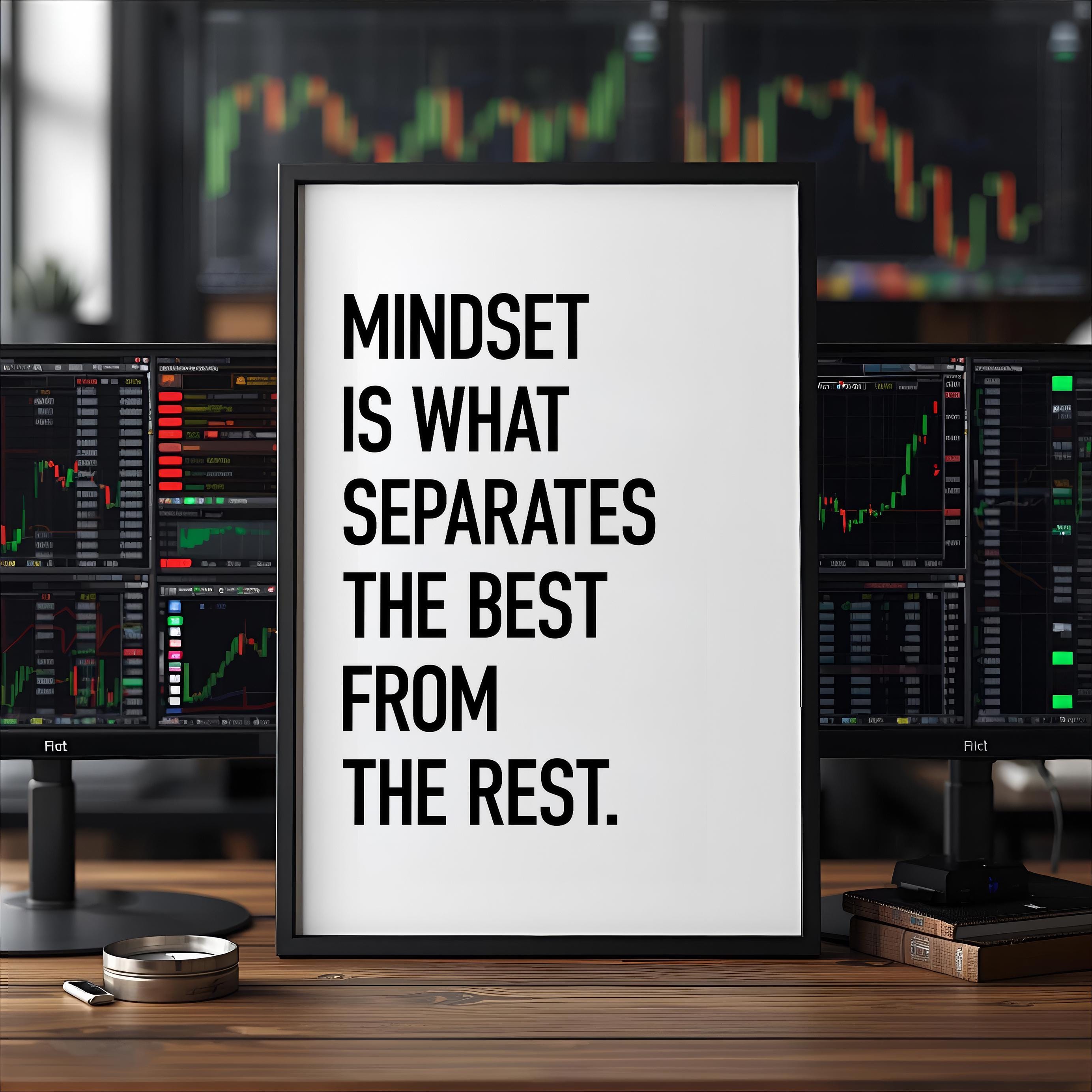 Mindset is Everything | Mindset Her Şeydir Posteri | Borsa ve Yatırım Duvar Sanatı | Trader Ofis Dekoru