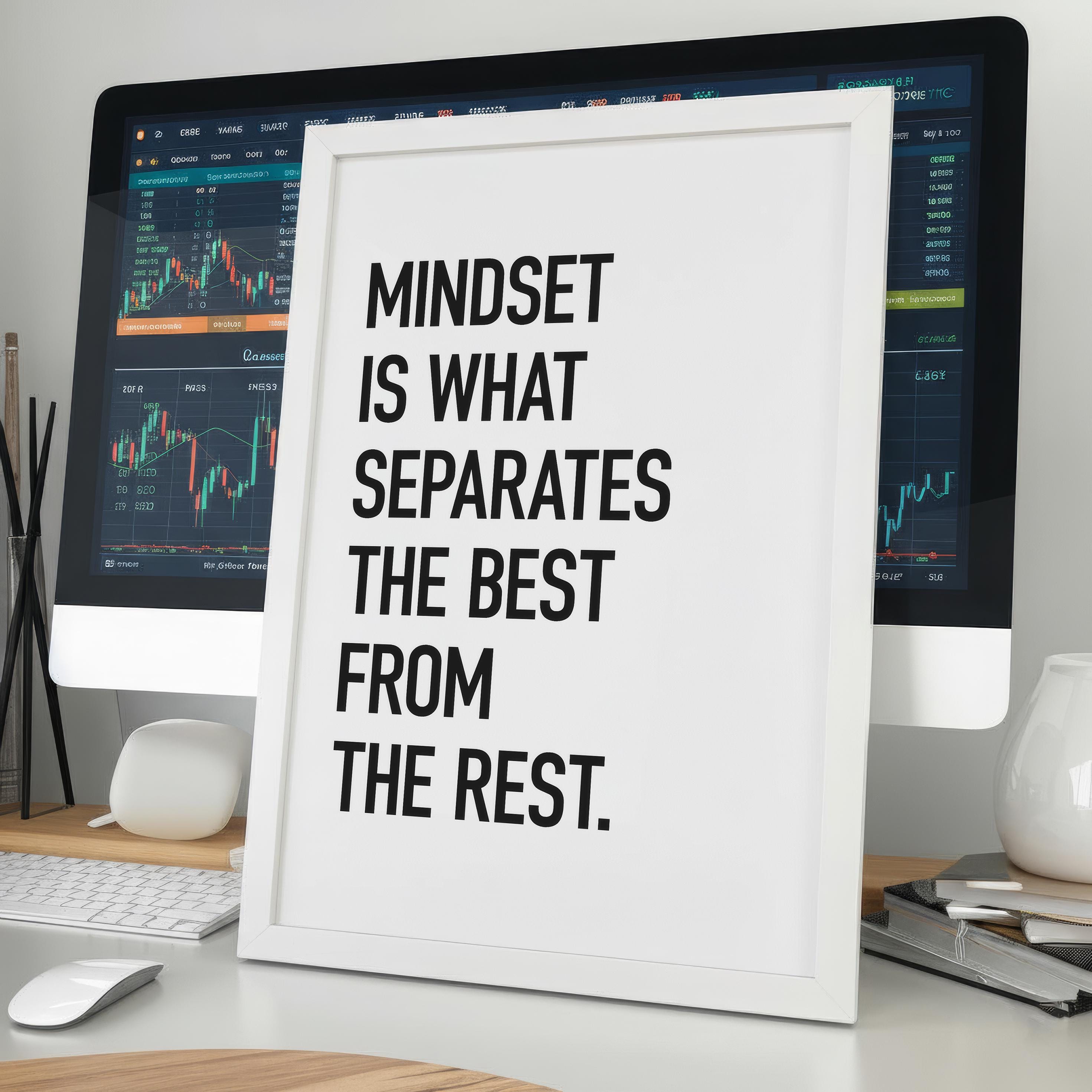 Mindset is Everything | Mindset Her Şeydir Posteri | Borsa ve Yatırım Duvar Sanatı | Trader Ofis Dekoru