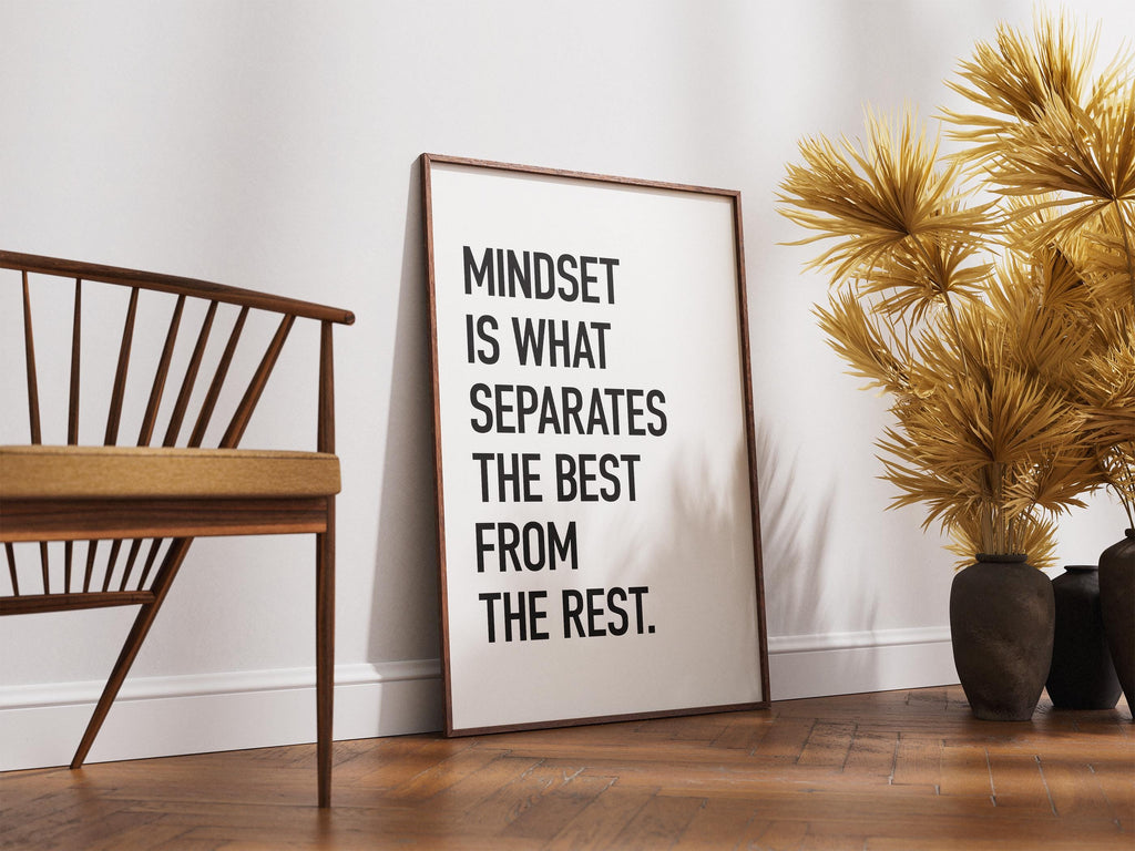 Mindset is Everything | Mindset Her Şeydir Posteri | Borsa ve Yatırım Duvar Sanatı | Trader Ofis Dekoru
