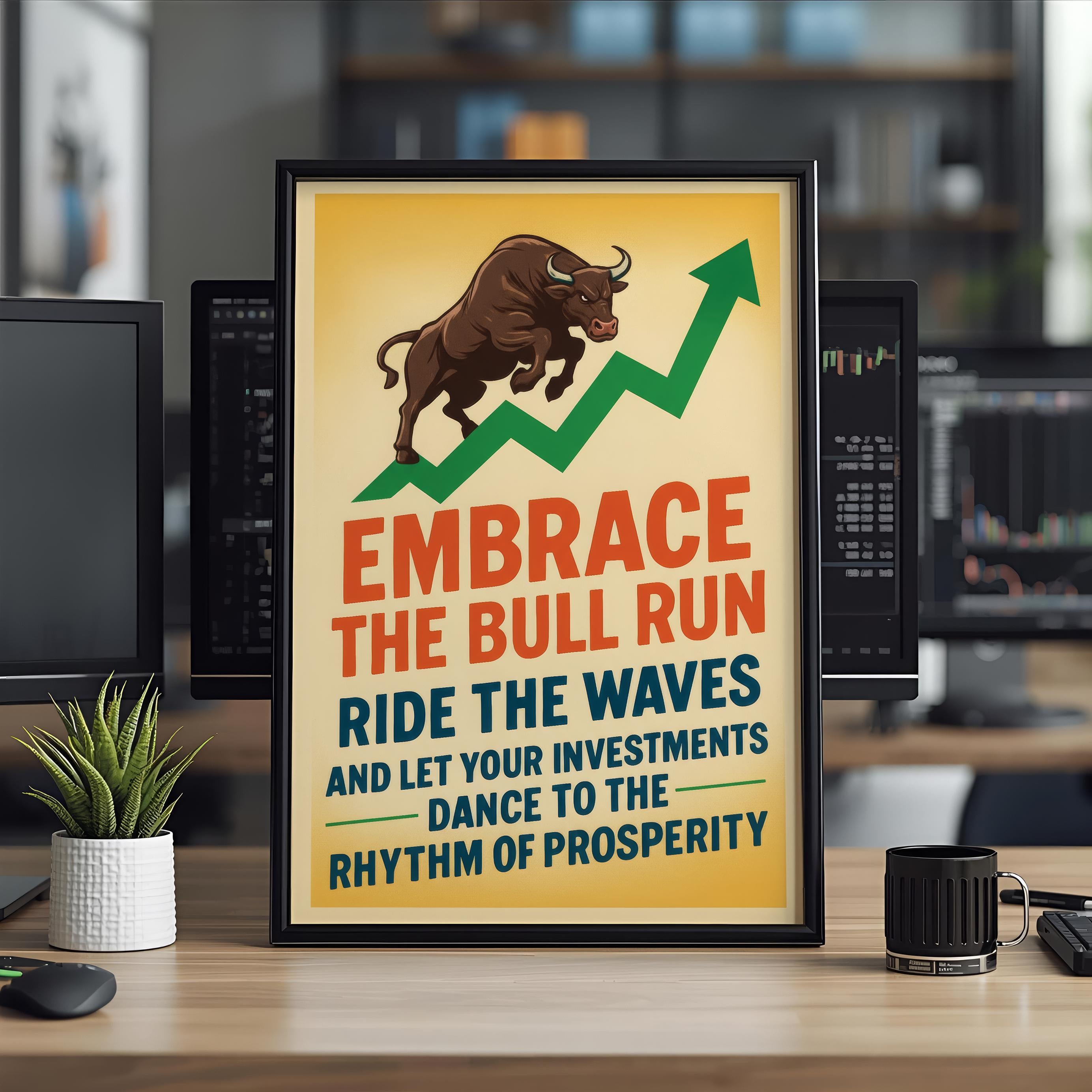 Bull Run Vintage Yatırım Posteri: Finansal Sanat Baskısı