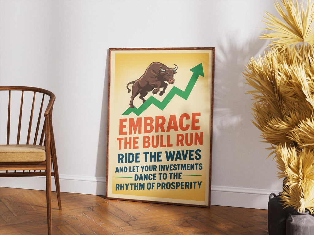 Bull Run Vintage Yatırım Posteri: Finansal Sanat Baskısı
