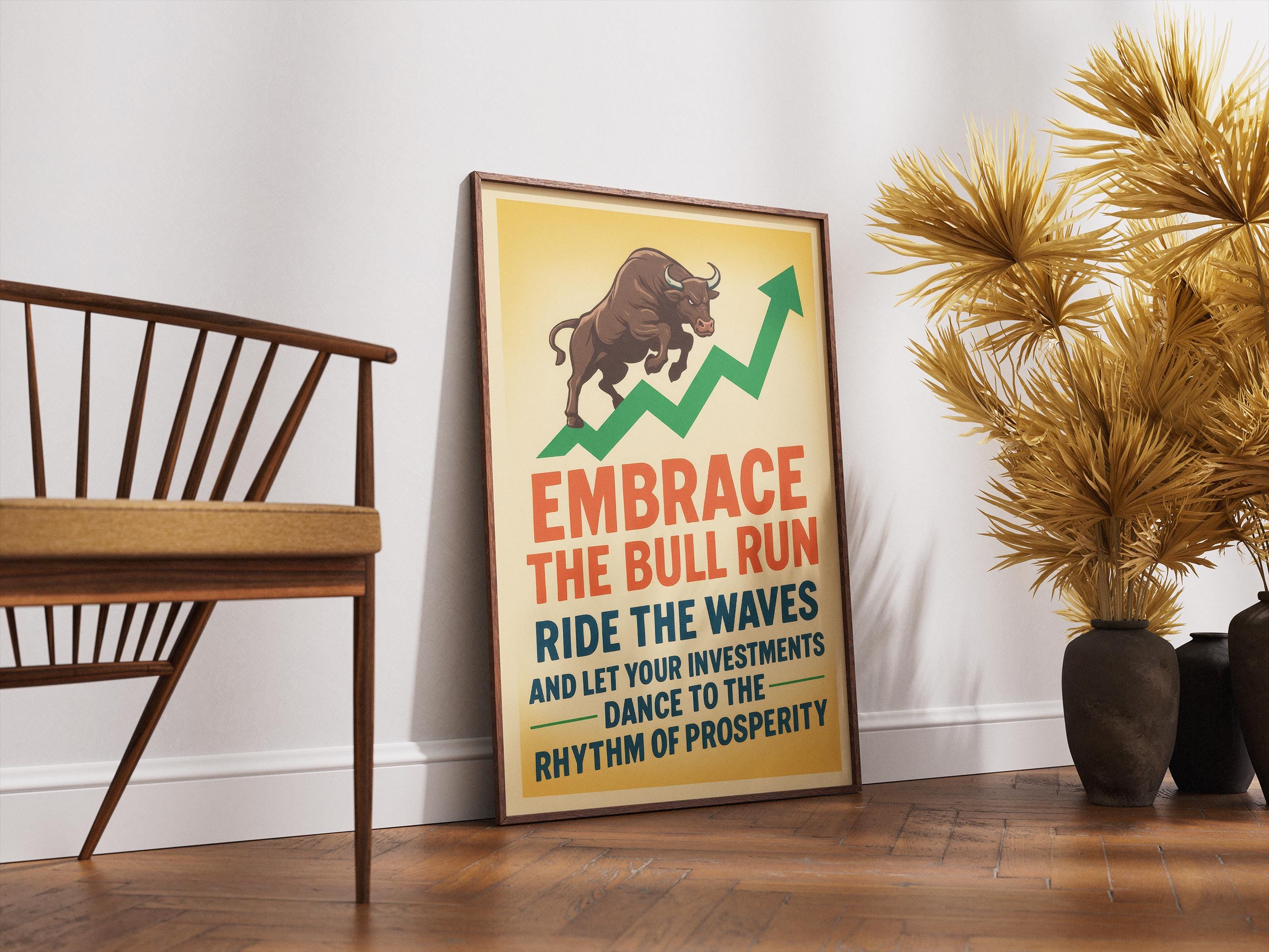 Bull Run Vintage Yatırım Posteri: Finansal Sanat Baskısı