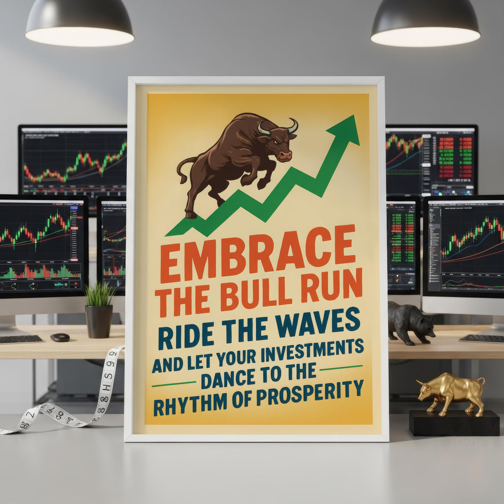 Bull Run Vintage Yatırım Posteri: Finansal Sanat Baskısı