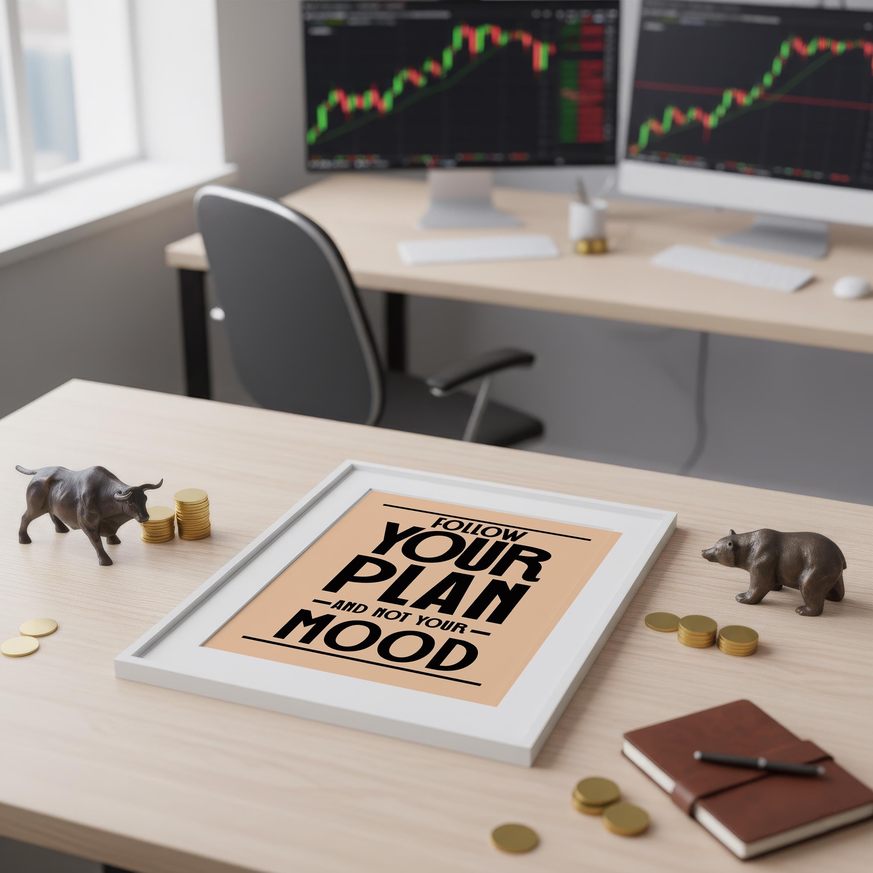 Planına Sadık Kal – Trader Posteri | Borsa Duvar Sanatı | Ofis Dekorasyonu