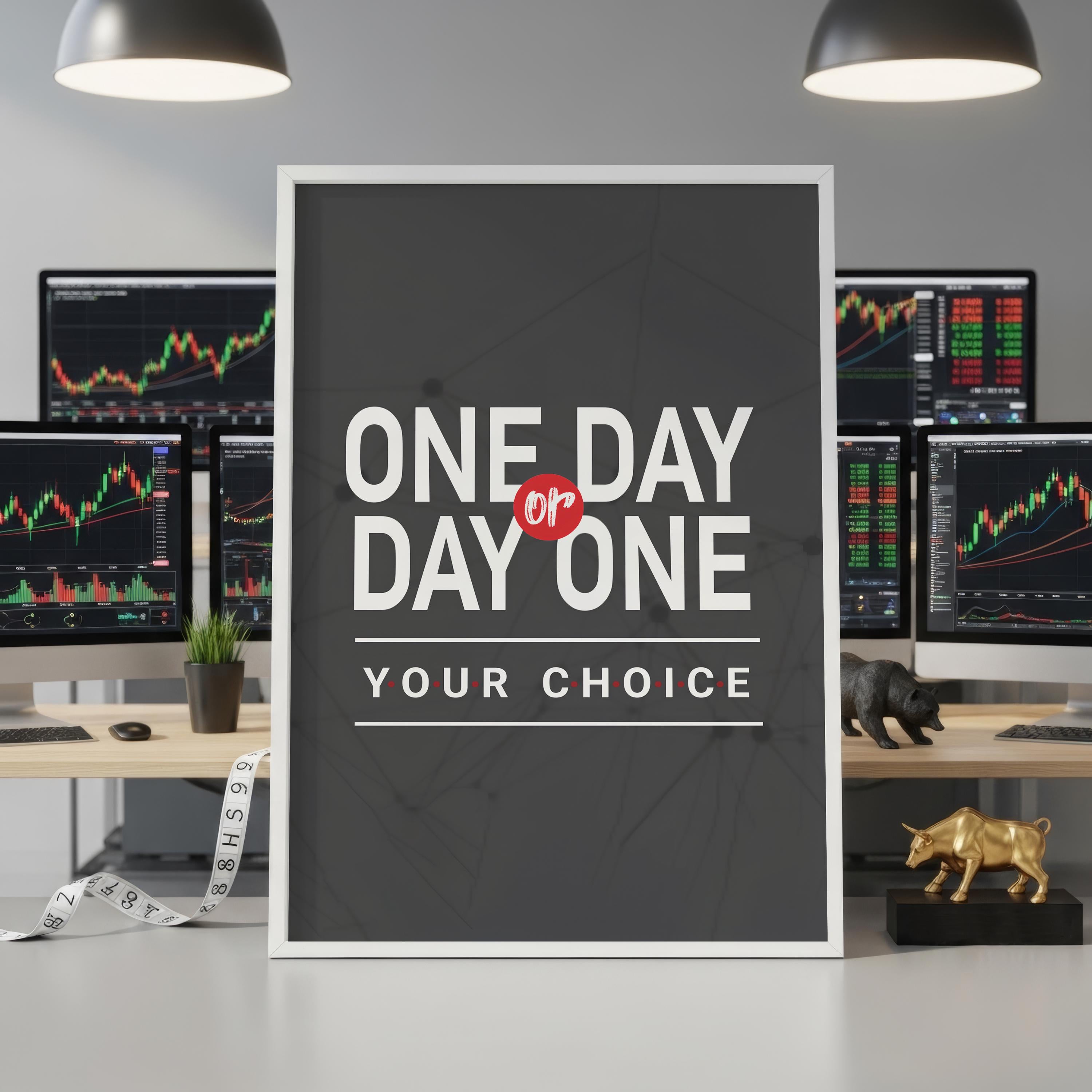 One Day Or Day One Your Choice — Motivasyonel Tipografi Posteri | Duvar Sanatı