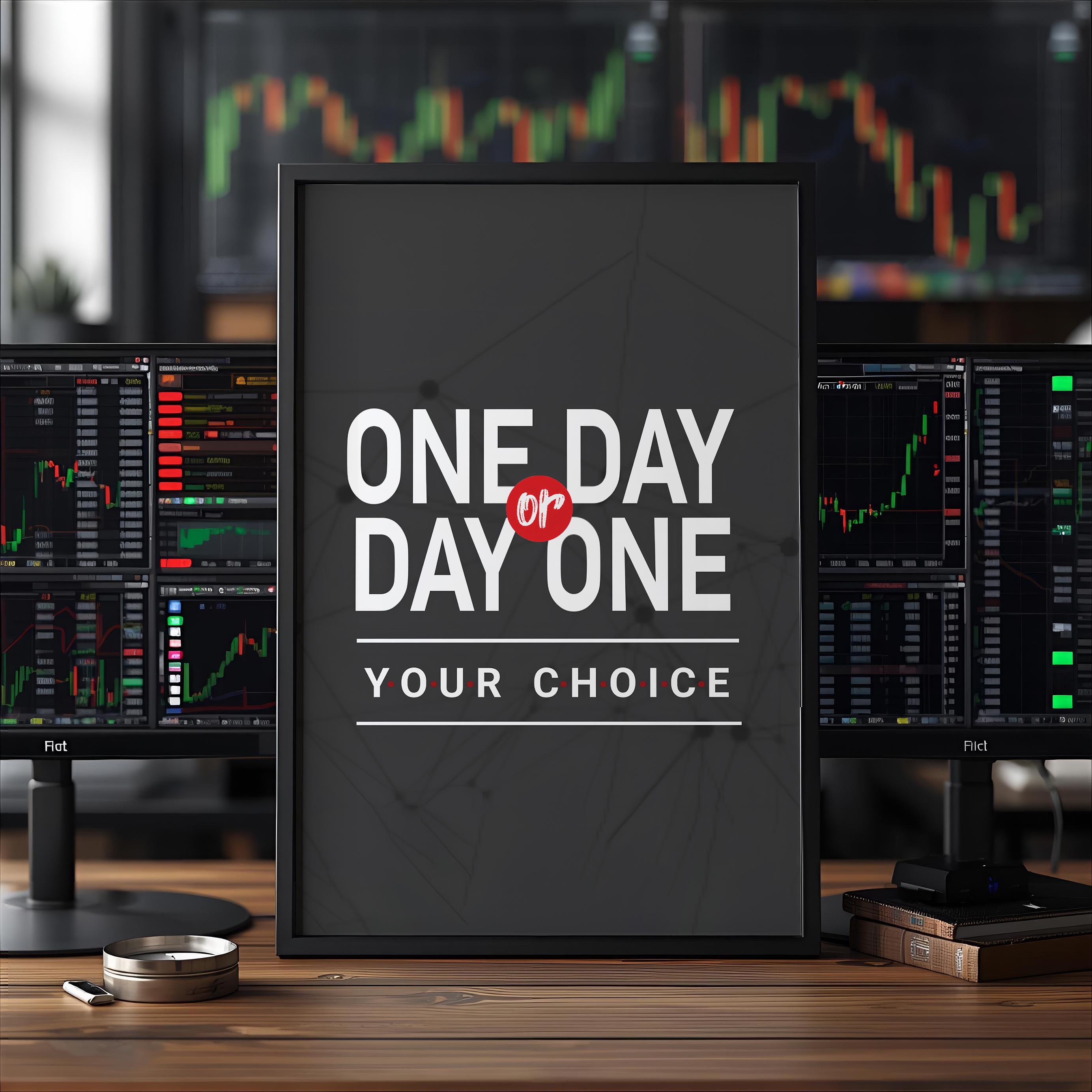 One Day Or Day One Your Choice — Motivasyonel Tipografi Posteri | Duvar Sanatı