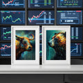 Boğa ve Ayı Sanat Baskı Seti | Borsa Duvar Sanatı | Trader Hediyesi | Finans Ofis Posteri