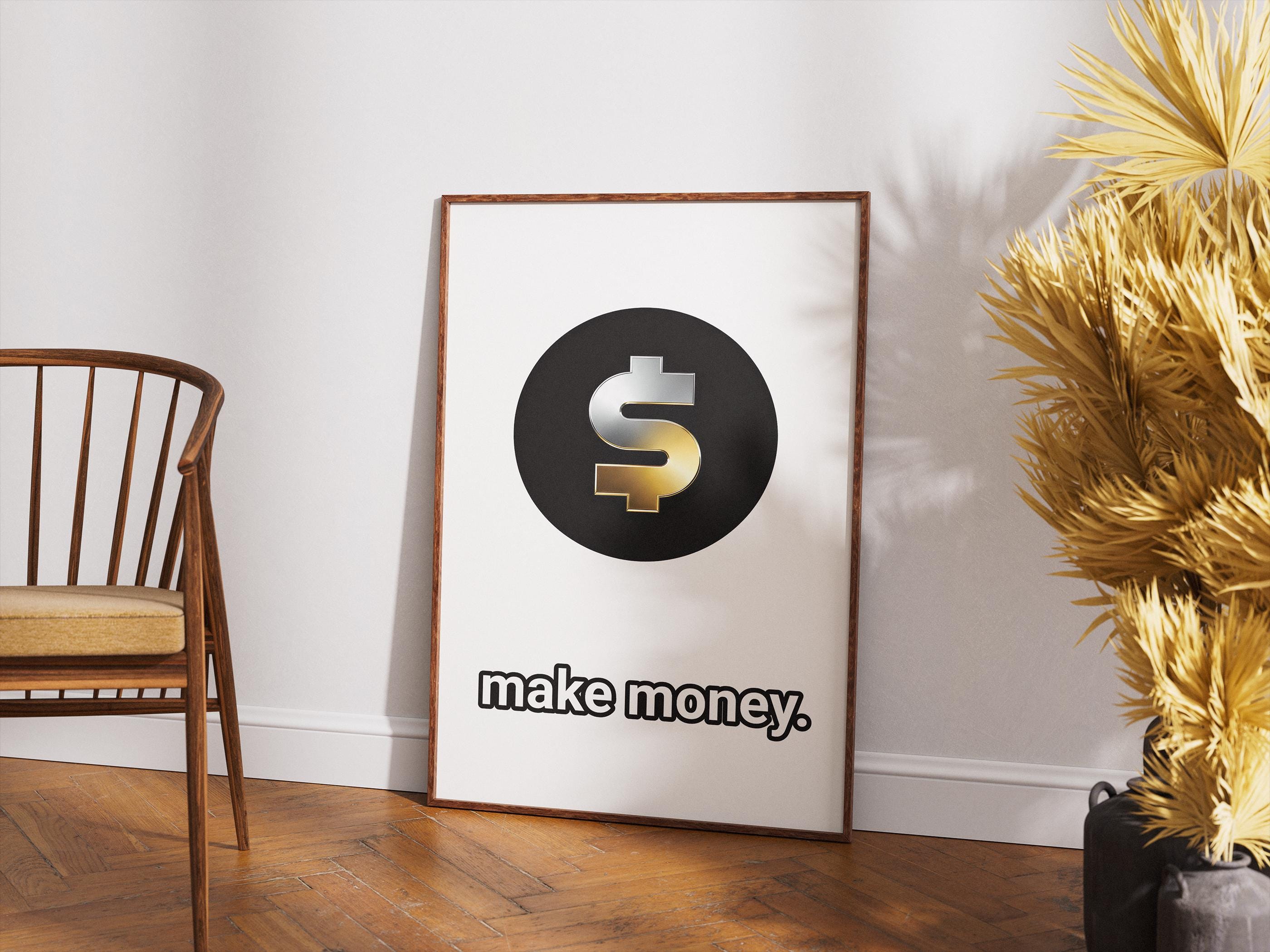 Minimalist Dolar İşareti Sanat Baskısı | Trader Duvar Dekoru | Borsa Posteri | Yatırımcı Hediyesi