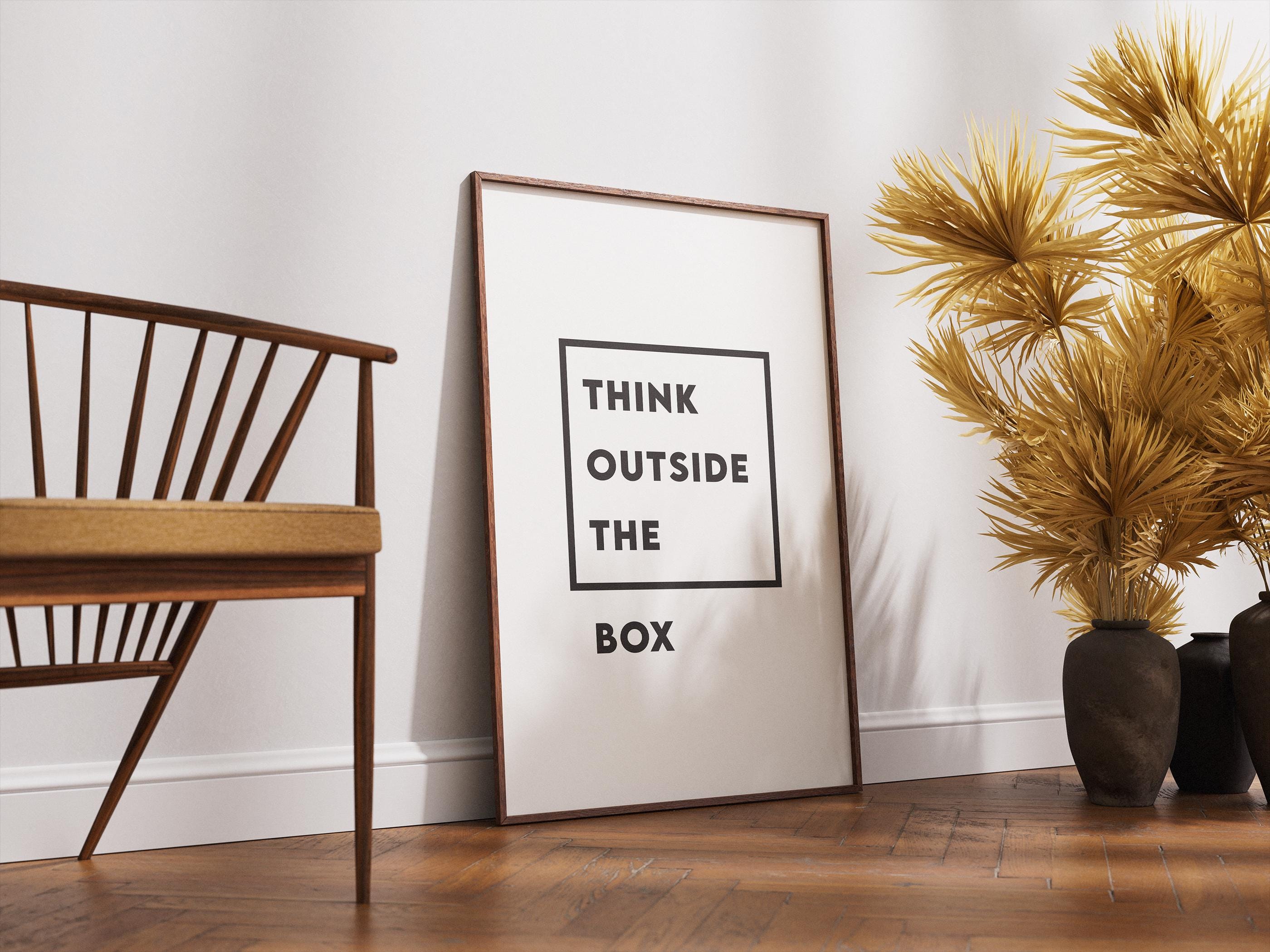 Think Outside The Box Poster | Minimalist Trader Duvar Sanatı | Borsa Hediyesi | Motivasyon Ofis Baskısı