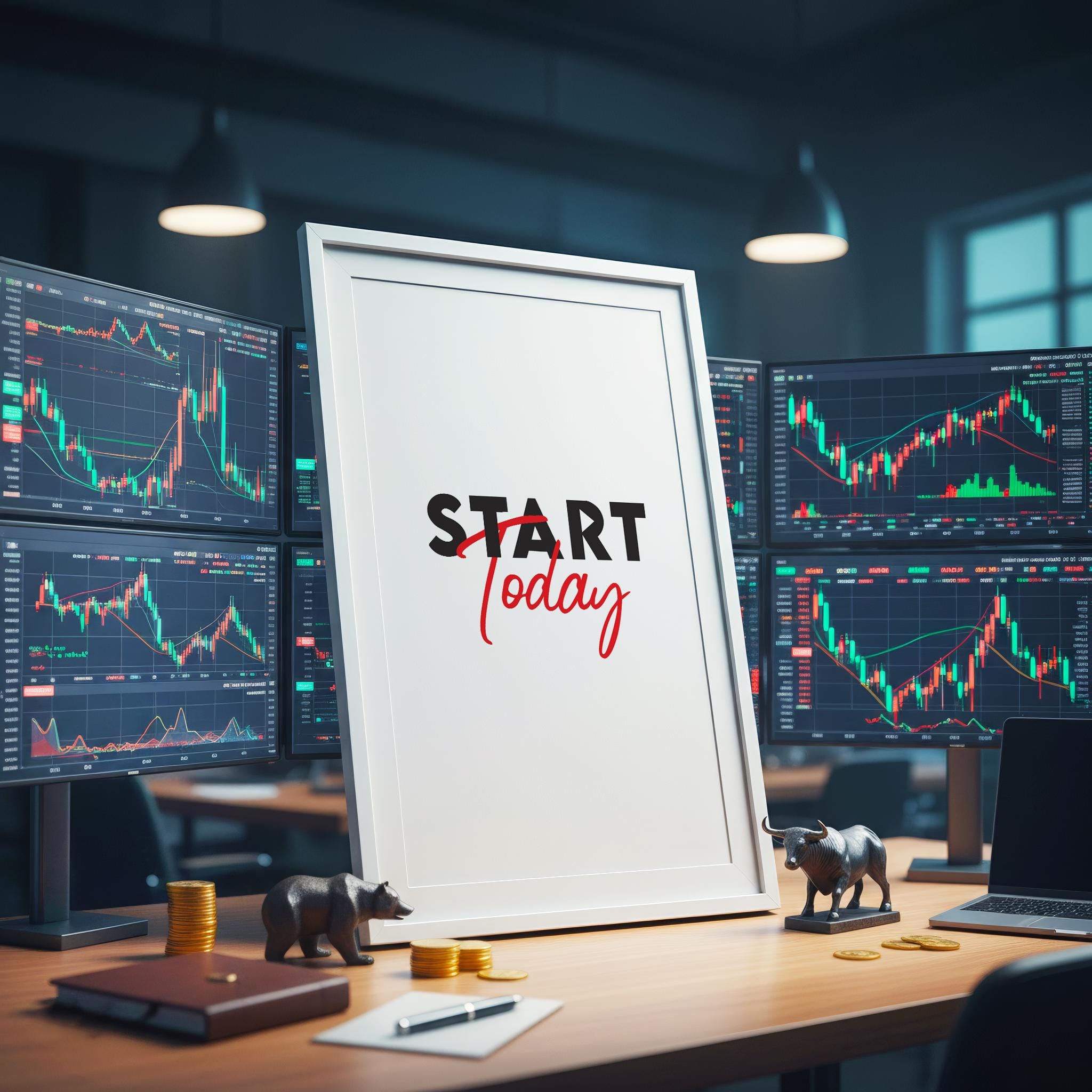 Start Today | Trader & Yatırımcı Motivasyon Posteri | Ofis & Ev Duvar Sanatı