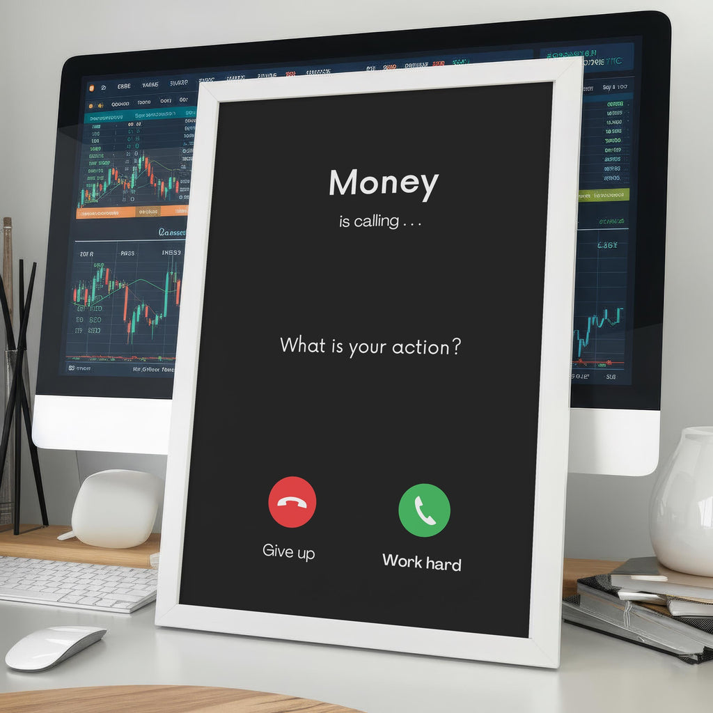 Money Is Calling | Motivasyonel Duvar Posteri | Trader & Yatırımcı Hediyesi | Ofis Dekorasyonu