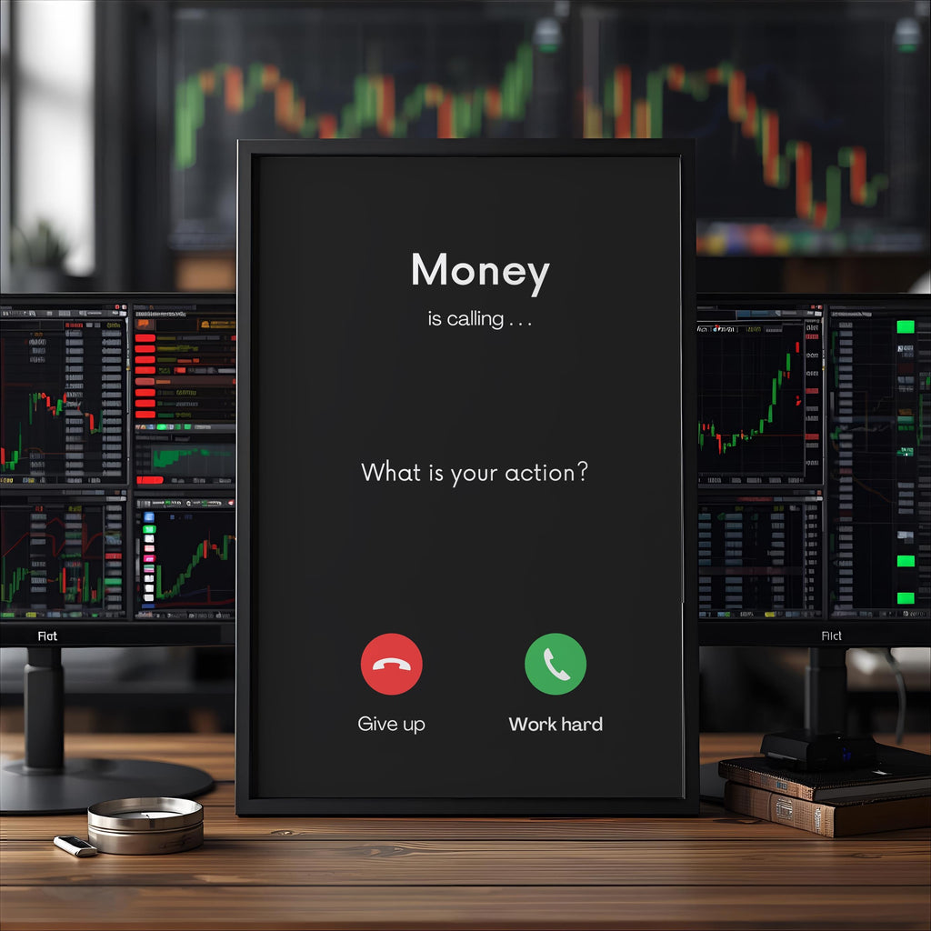 Money Is Calling | Motivasyonel Duvar Posteri | Trader & Yatırımcı Hediyesi | Ofis Dekorasyonu