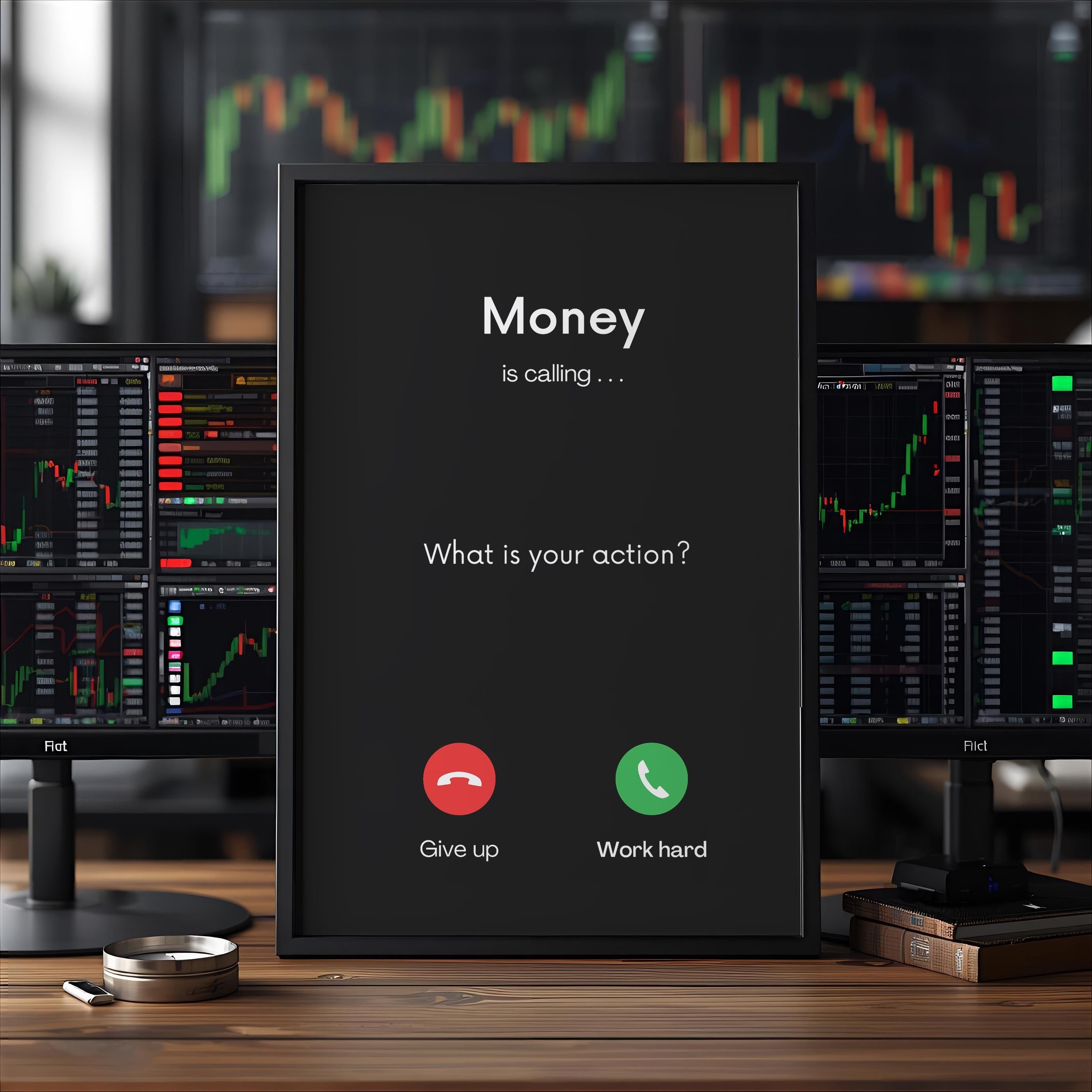 Money Is Calling | Motivasyonel Duvar Posteri | Trader & Yatırımcı Hediyesi | Ofis Dekorasyonu