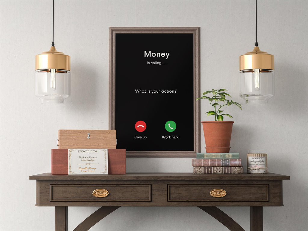 Money Is Calling | Motivasyonel Duvar Posteri | Trader & Yatırımcı Hediyesi | Ofis Dekorasyonu
