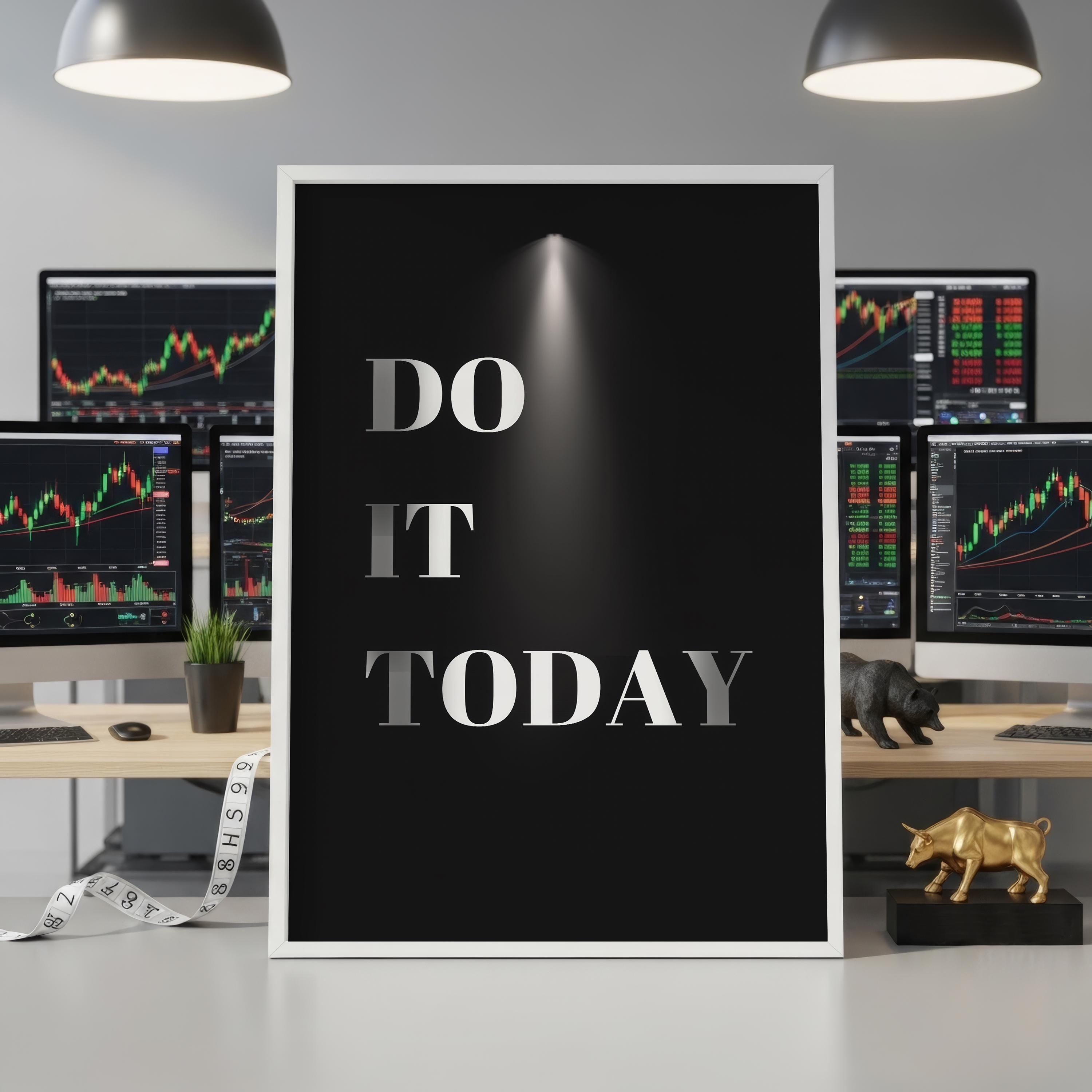 Do It Today Motivasyon Posteri | Modern Ofis Duvar Sanatı | Minimalist Baskı | İlham Verici Alıntı