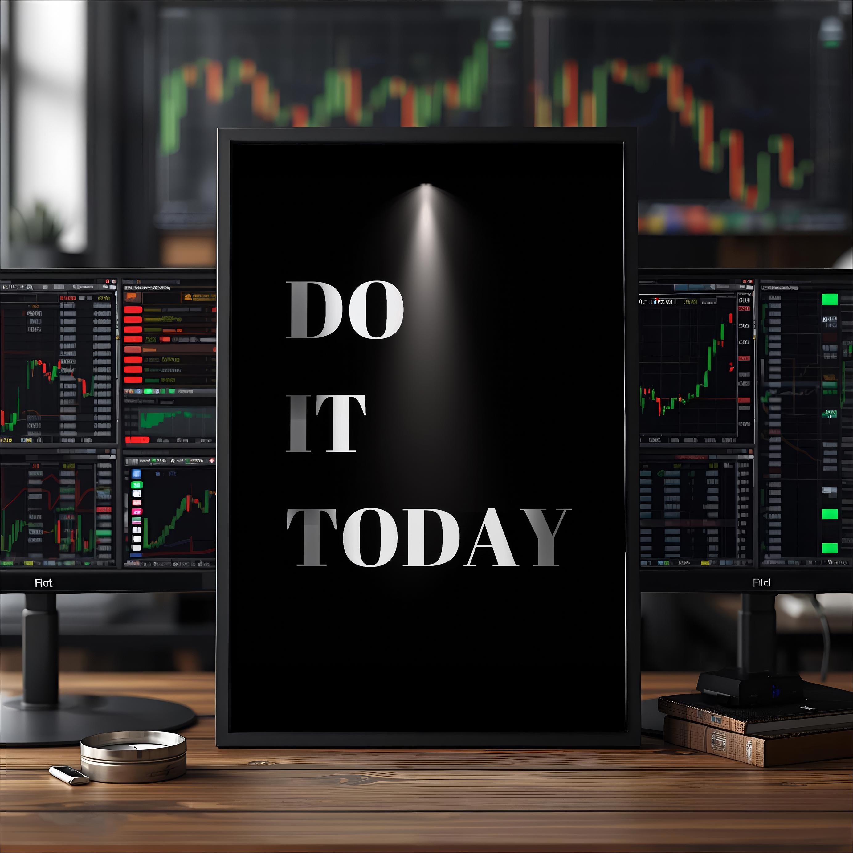 Do It Today Motivasyon Posteri | Modern Ofis Duvar Sanatı | Minimalist Baskı | İlham Verici Alıntı