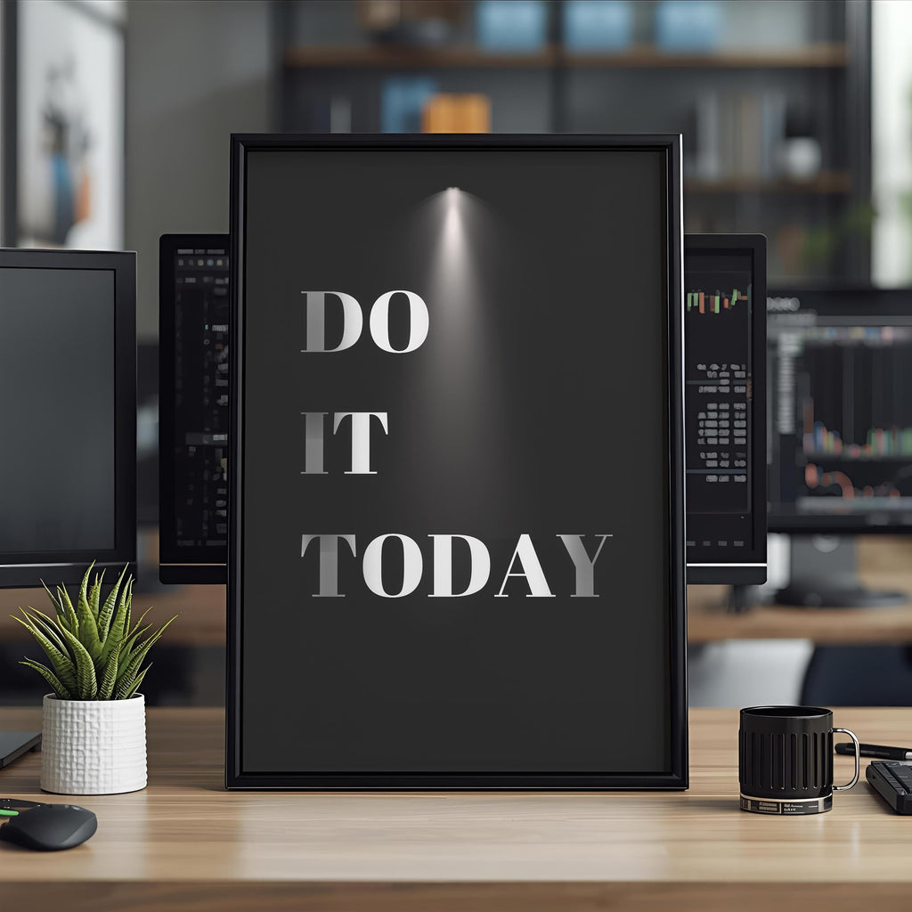Do It Today Motivasyon Posteri | Modern Ofis Duvar Sanatı | Minimalist Baskı | İlham Verici Alıntı