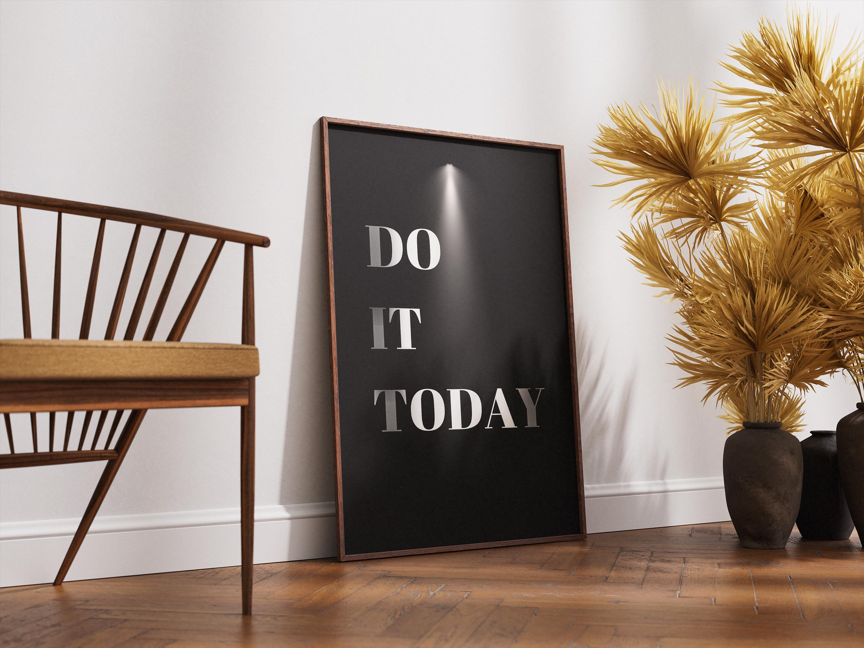 Do It Today Motivasyon Posteri | Modern Ofis Duvar Sanatı | Minimalist Baskı | İlham Verici Alıntı