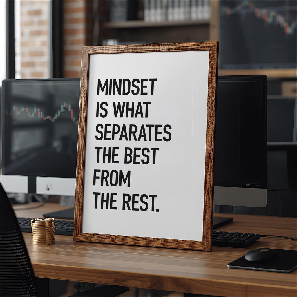 Mindset is Everything | Mindset Her Şeydir Posteri | Borsa ve Yatırım Duvar Sanatı | Trader Ofis Dekoru