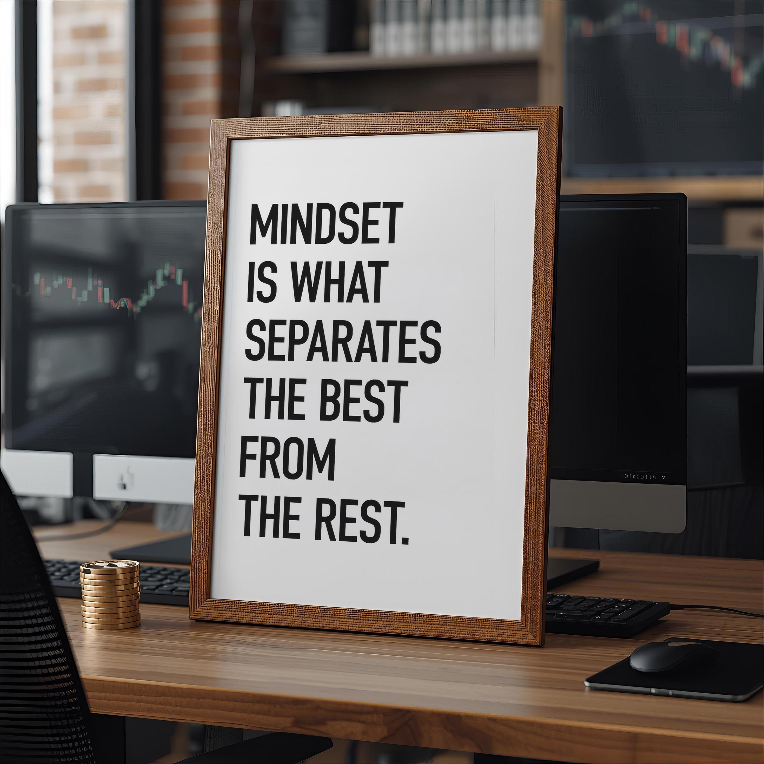 Mindset is Everything | Mindset Her Şeydir Posteri | Borsa ve Yatırım Duvar Sanatı | Trader Ofis Dekoru