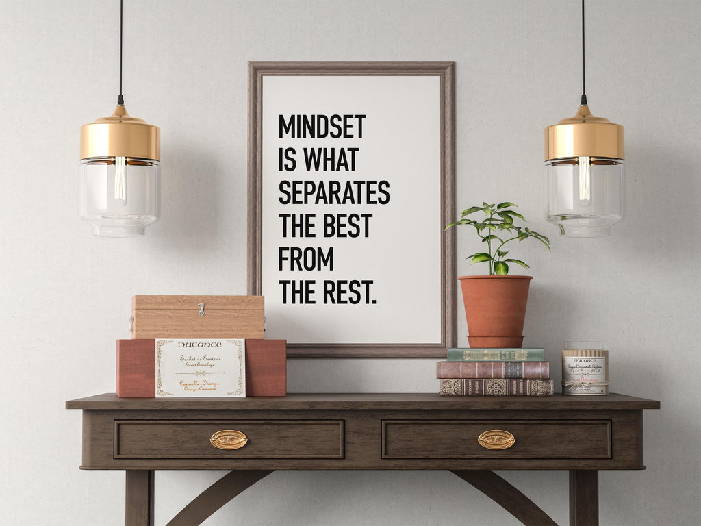 Mindset is Everything | Mindset Her Şeydir Posteri | Borsa ve Yatırım Duvar Sanatı | Trader Ofis Dekoru